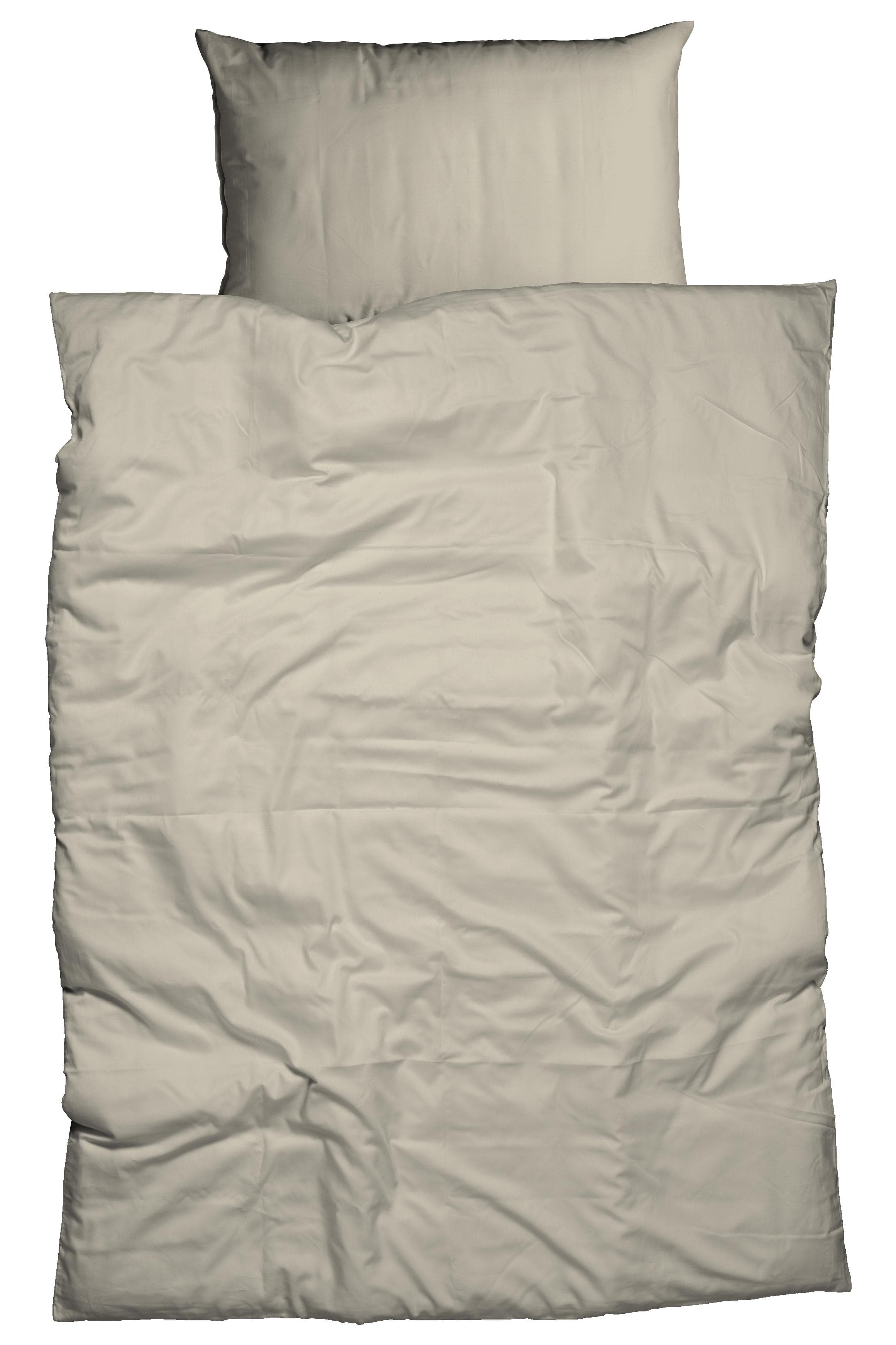 CASATEX Uni Bettwäsche Set Grau Taupe Satin 3-tlg. 200x200cm