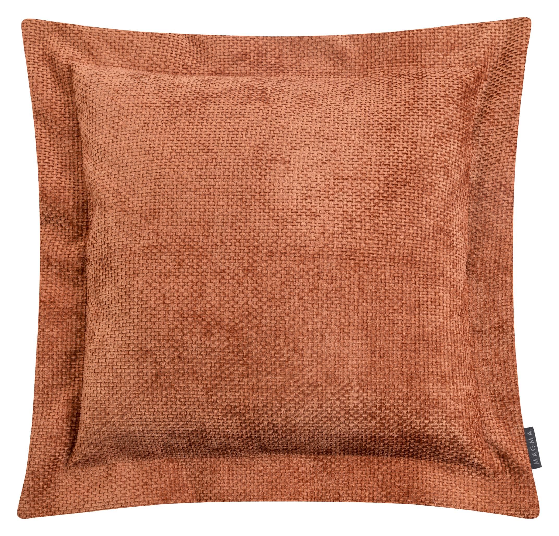 Elegantes Kupferfarbenes Dekokissen aus Polyester und Chenille