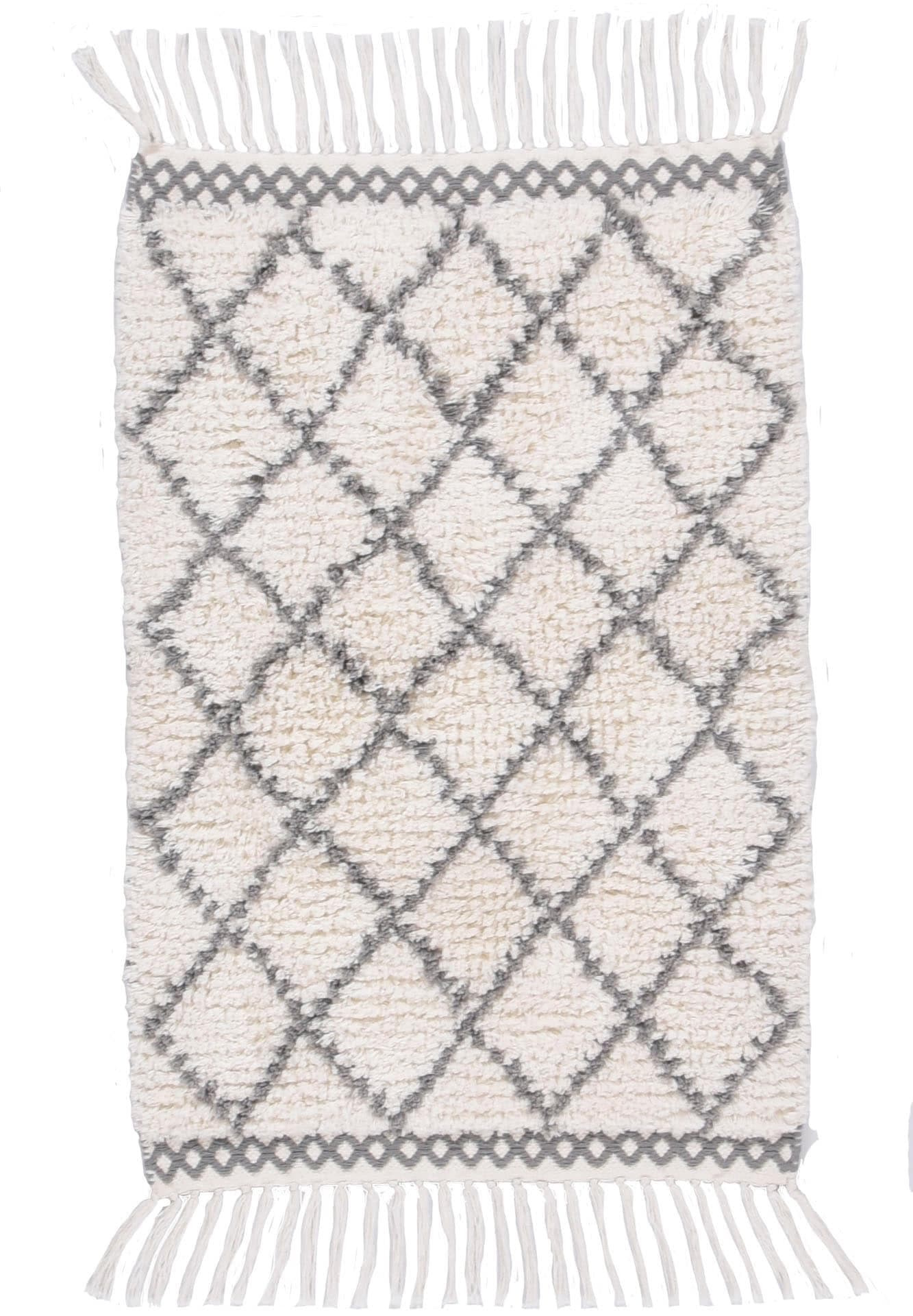 TOM TAILOR HOME Ethno Badematte: Baumwoll-Badteppich mit Berber Look und Fransen