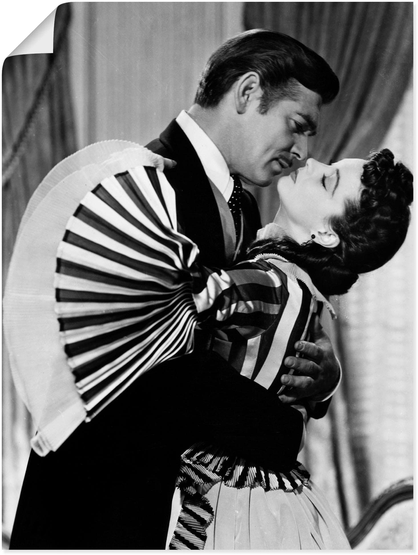 Artland Poster Vom Winde Verweht 1939 III Schwarz Filmklassiker