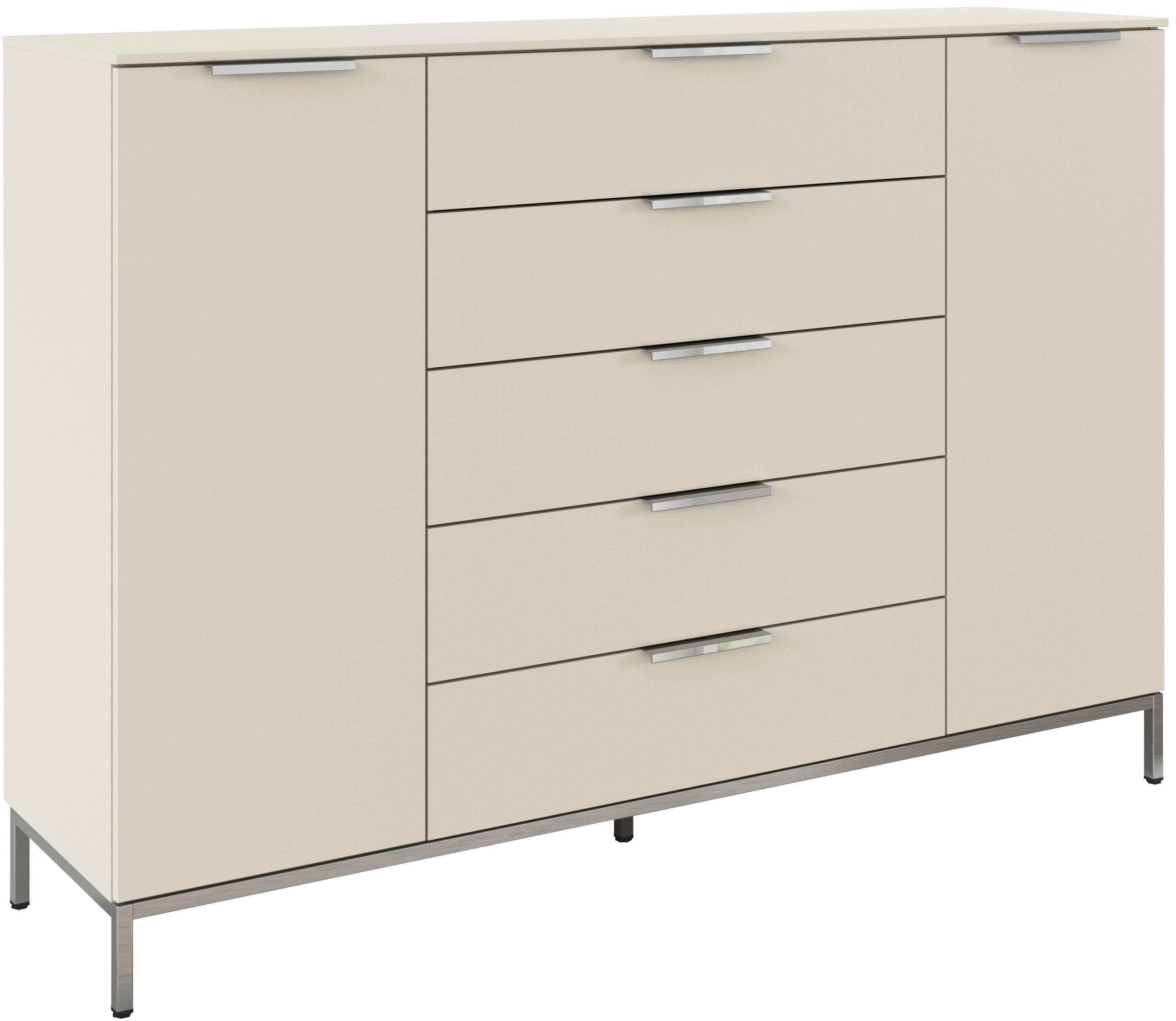 RAUCH Kombikommode FLIPP Beige 2-türig mit 5 Schubladen