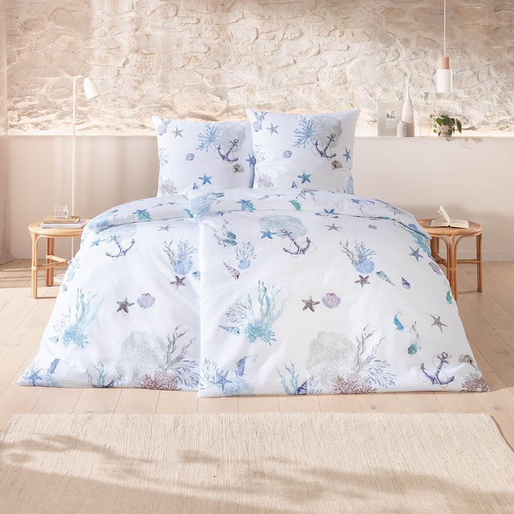 Bettwäsche ESTELLA George Blau Seersucker