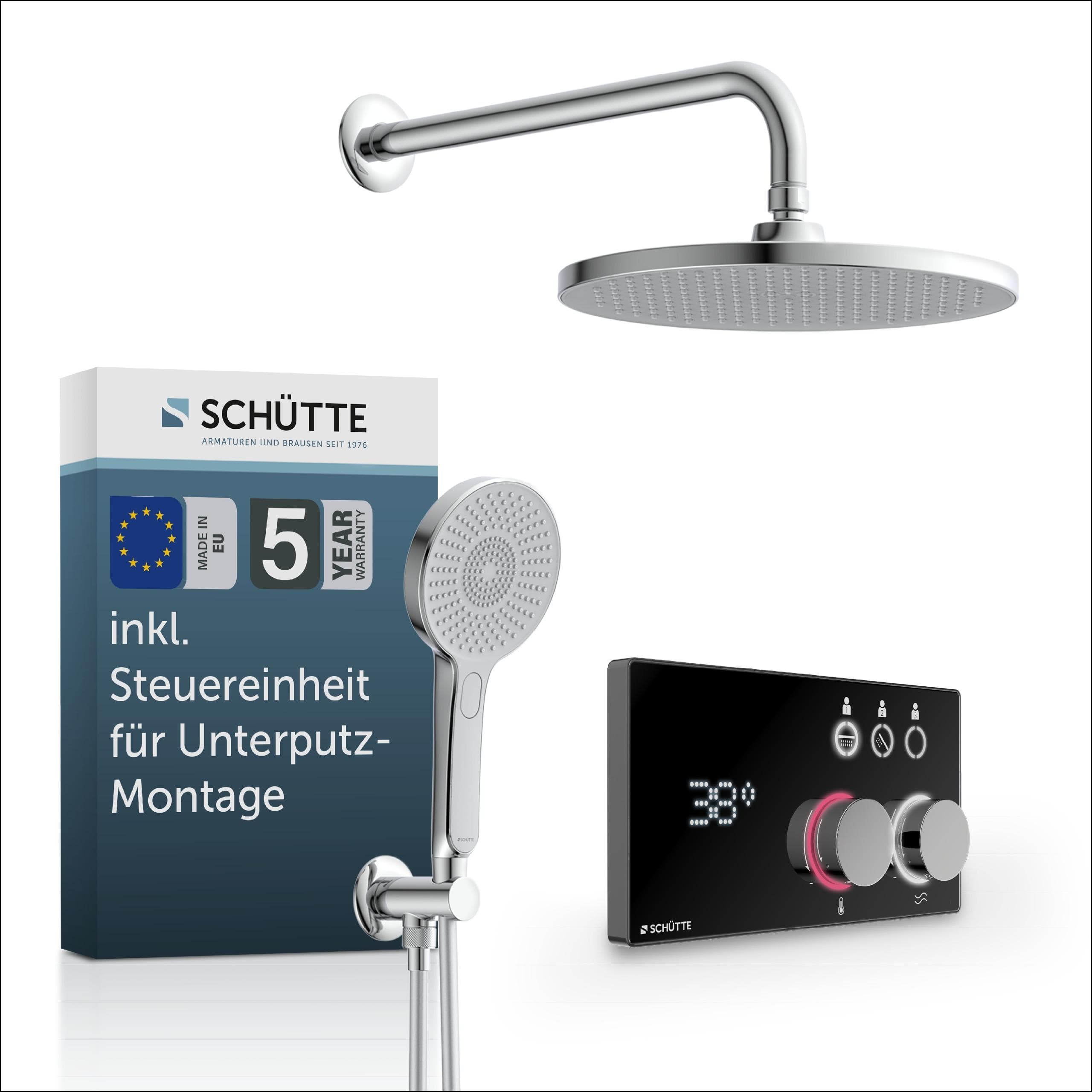 Brausegarnitur Schütte AQUADOT Grau Chrom ABS-Kunststoff Duschsystem