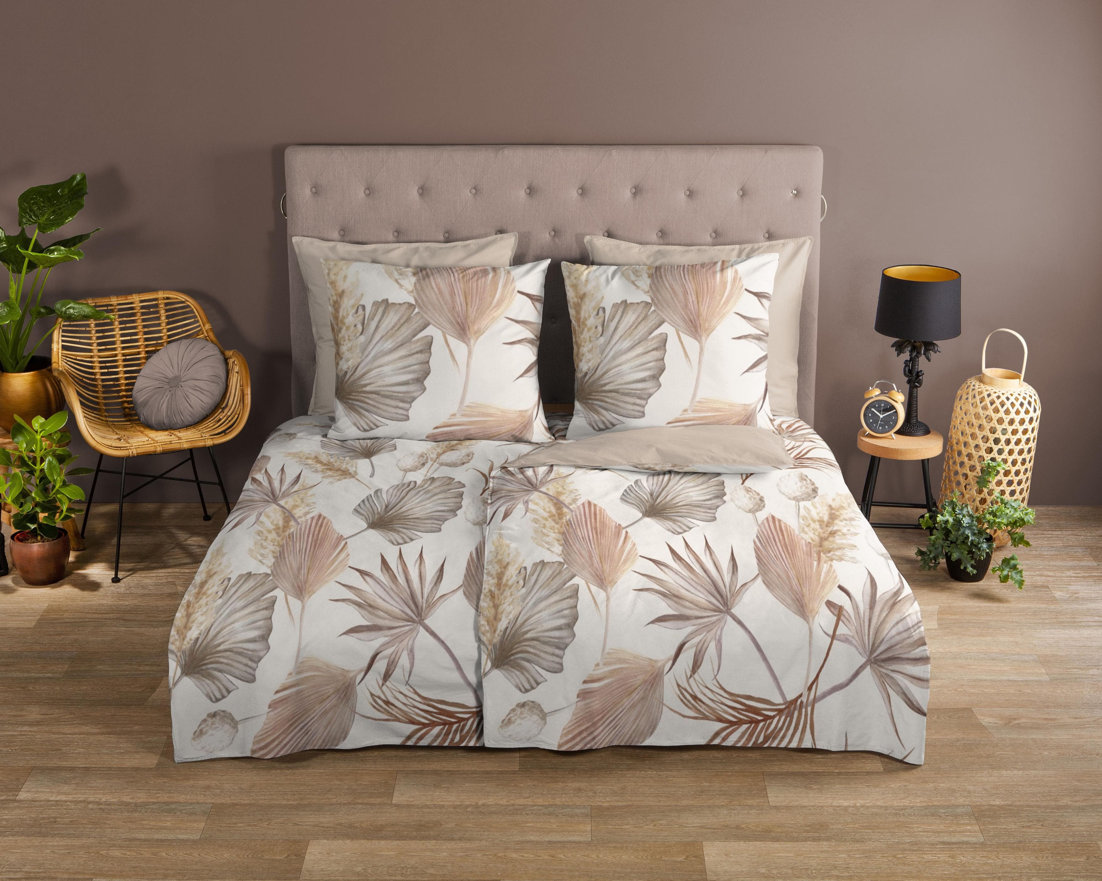 Good Morning Wendebettwäsche Vince Beige Sand 100% Baumwolle