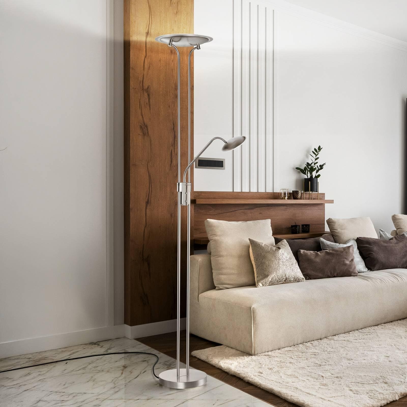 FISCHER & HONSEL Stehlampe Tallri Silber LED