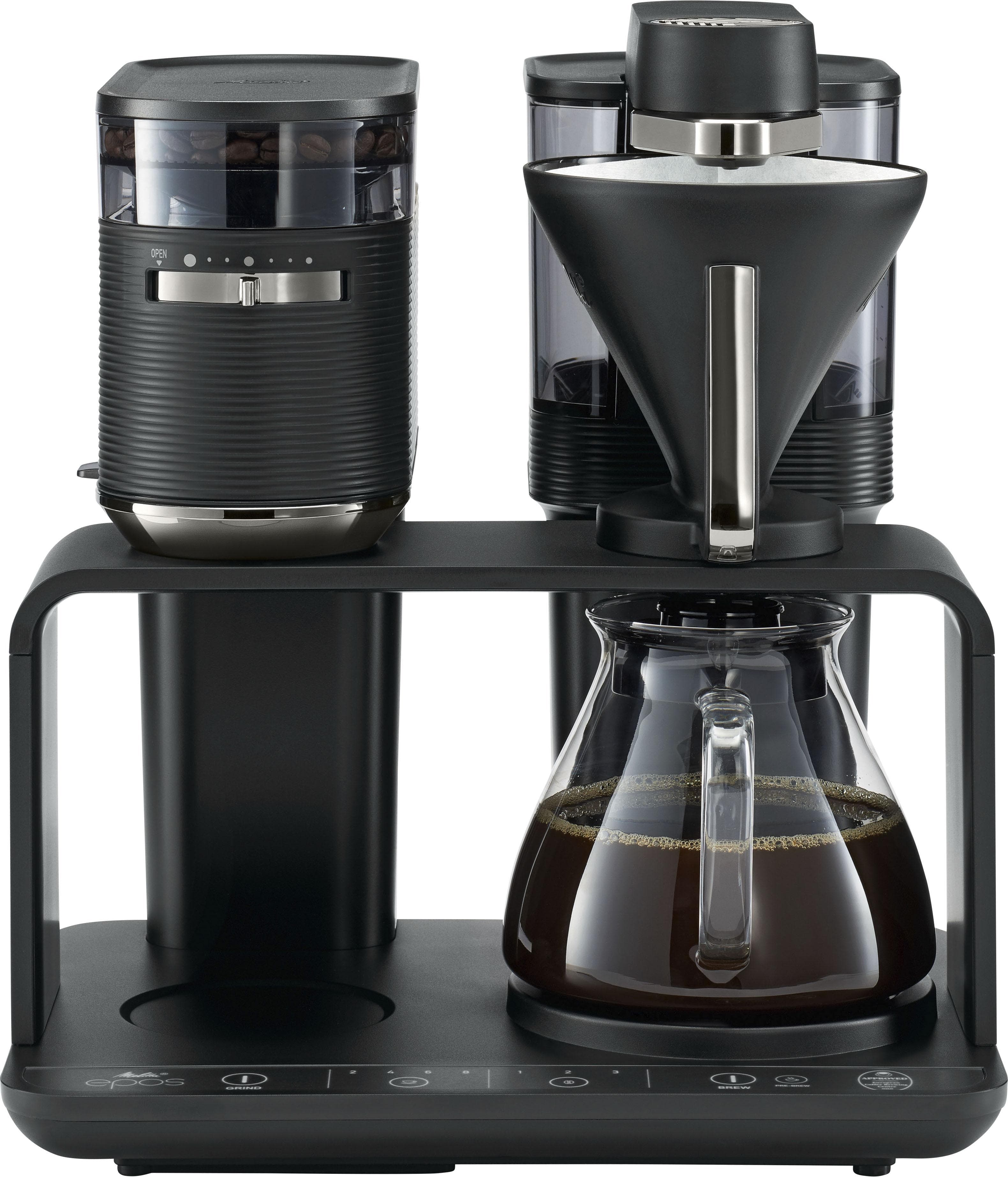 Melitta Kaffeemaschine EPOS 1024-04 mit Mahlwerk Schwarz/Silber