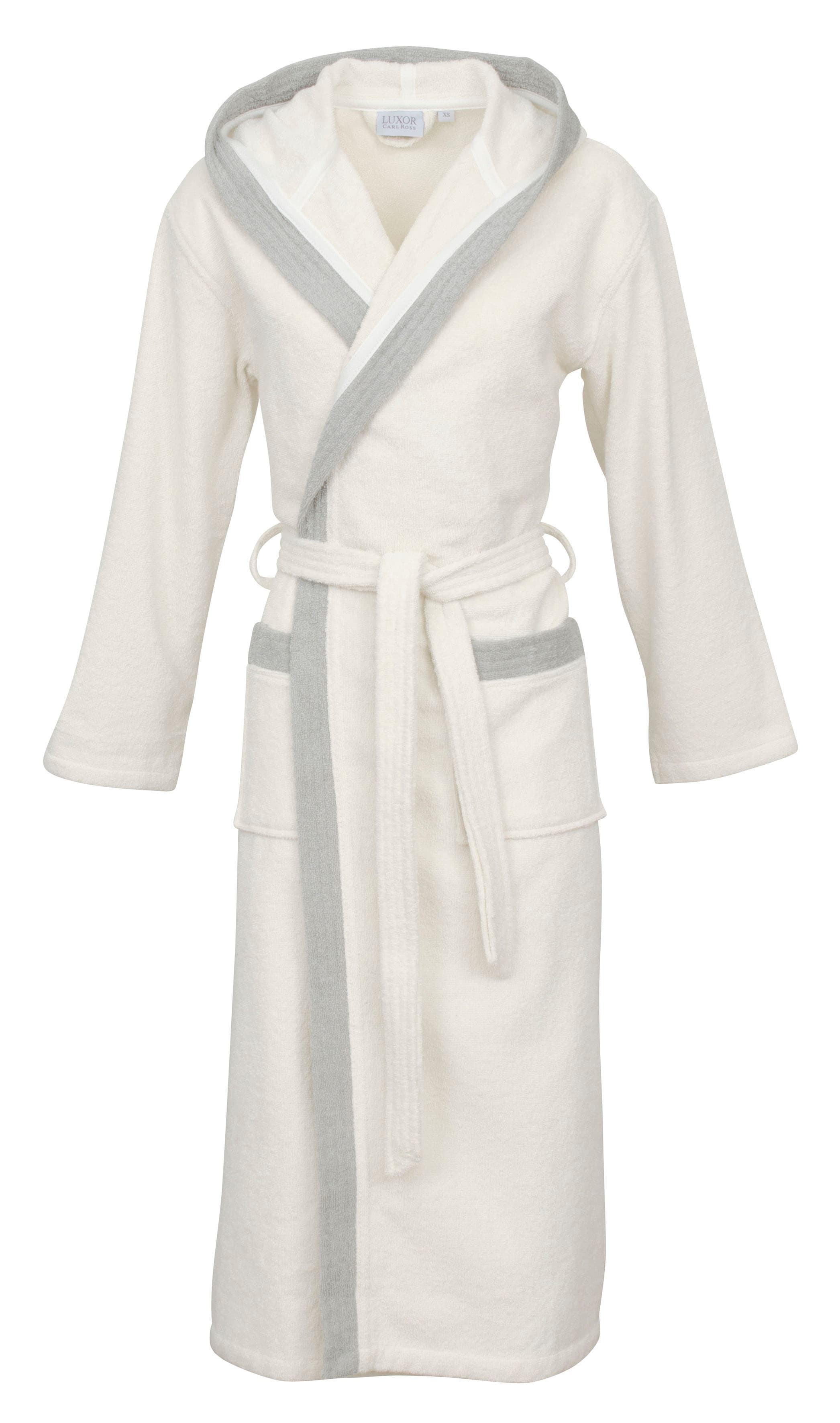 Unisex-Bademantel Carl Ross XL weiß Walkfrottier Midilänge