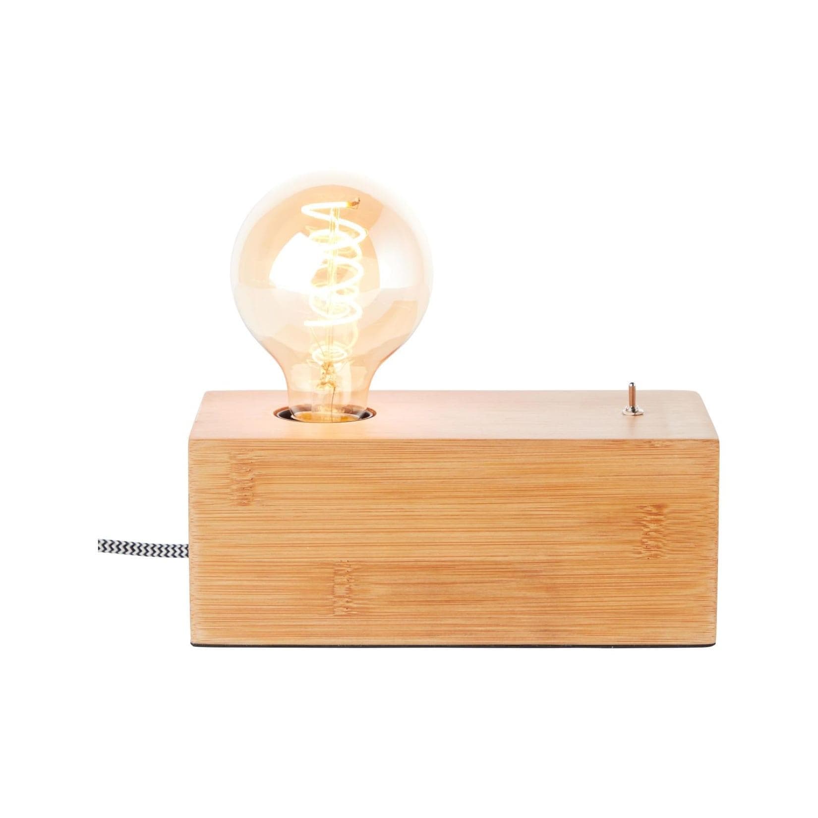 Brilliant Armena Tischleuchte Bambus Holz Braun LED Leselampe