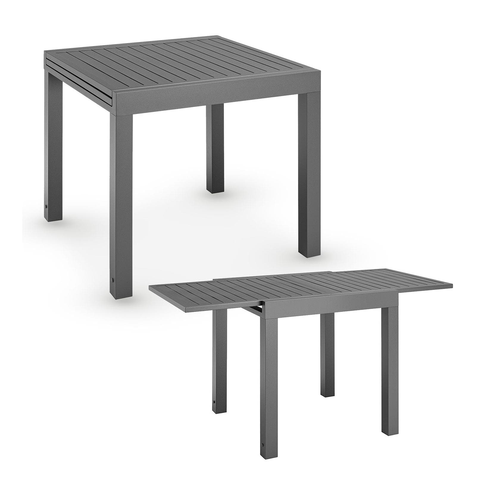 Juskys Gartentisch Laki 80x80 cm ausziehbar Alu Esstisch Anthrazit