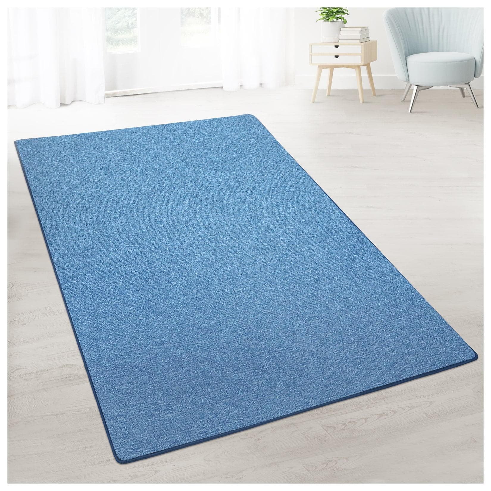 casa pura Teppich-Läufer London Hellblau auf Maß