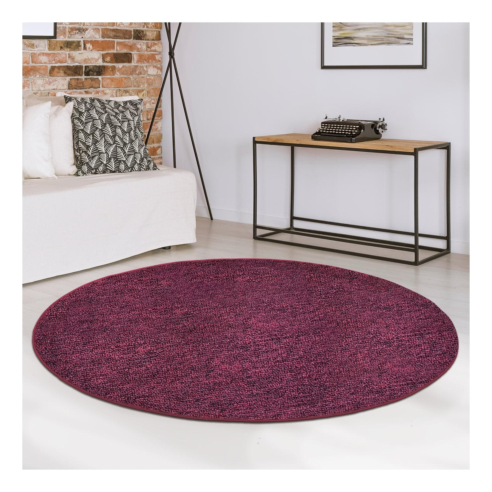 Karat Teppich London Weinrot 160cm Rund