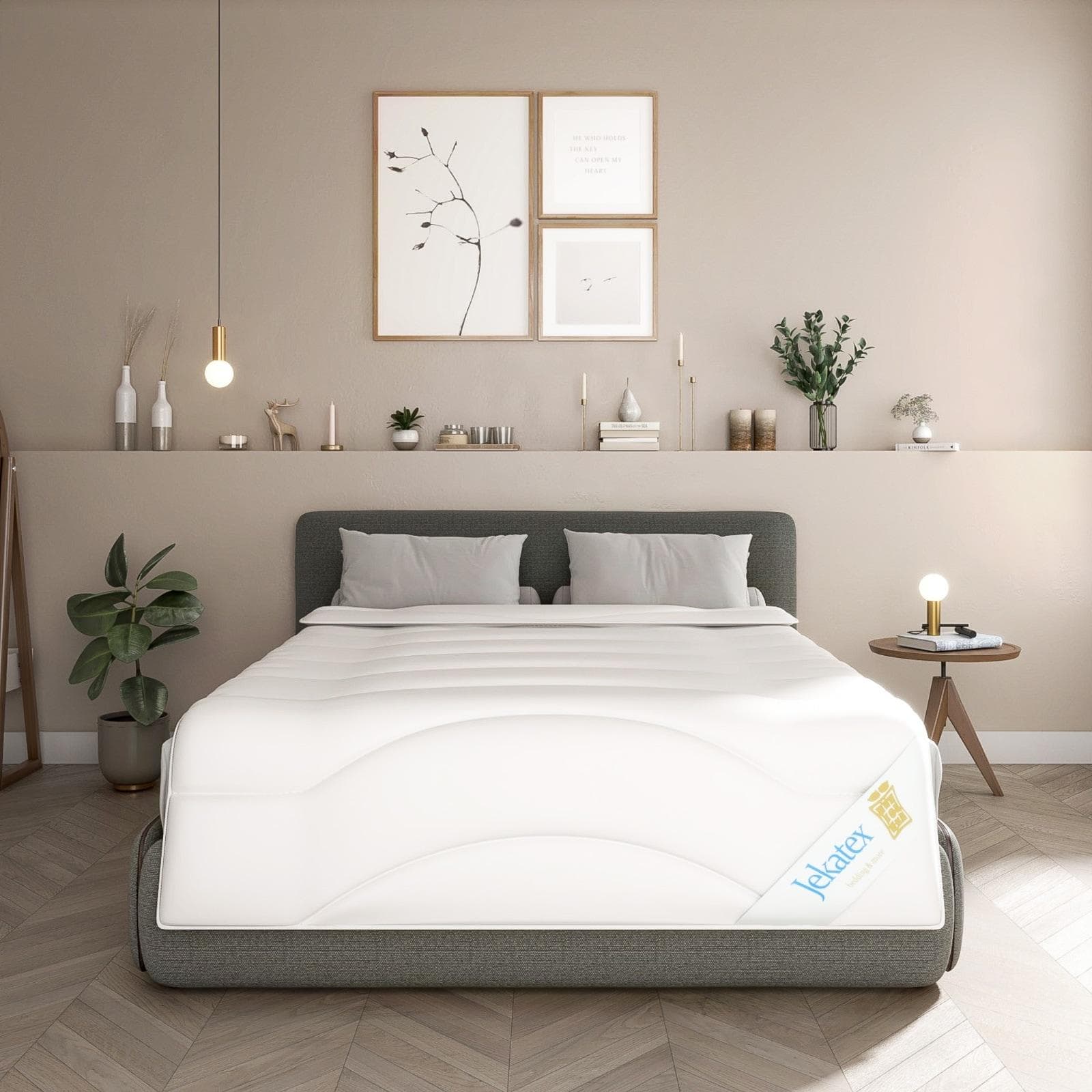 Jekatex Naturhaarbettdecke PAMELA: Kamelhaar & Baumwolle für Sommer und Winter