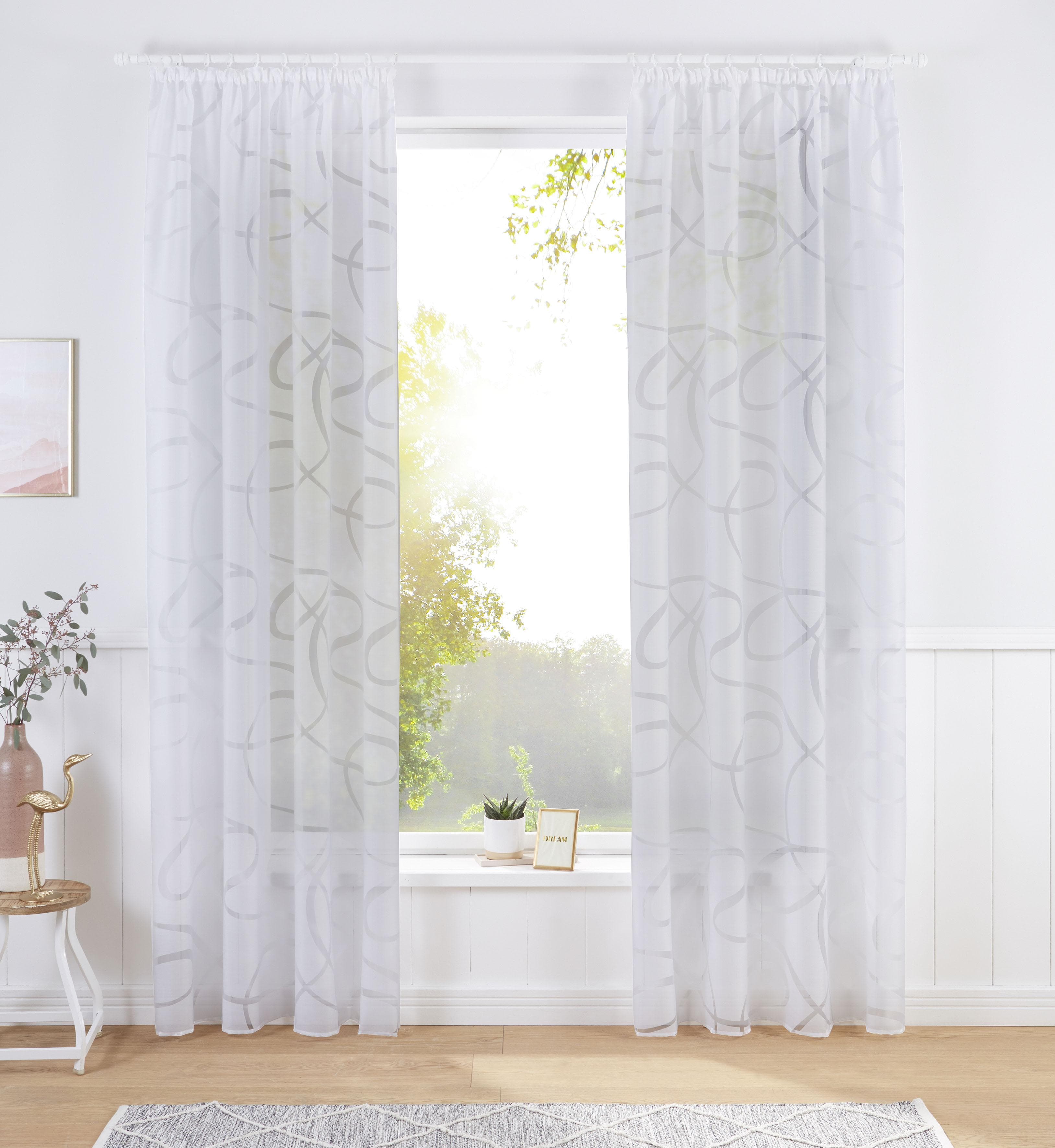 Bruno Banani Ausbrennergardine Tilo Kringelmotiv Weiß Transparent