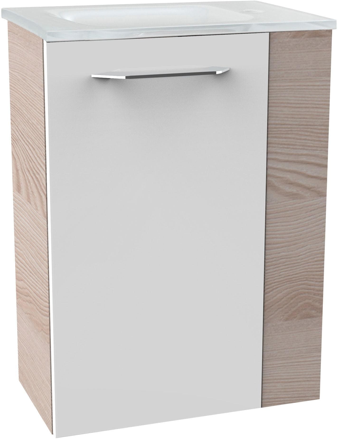 Waschtisch FACKELMANN SBC Braun Glas Holzwerkstoff