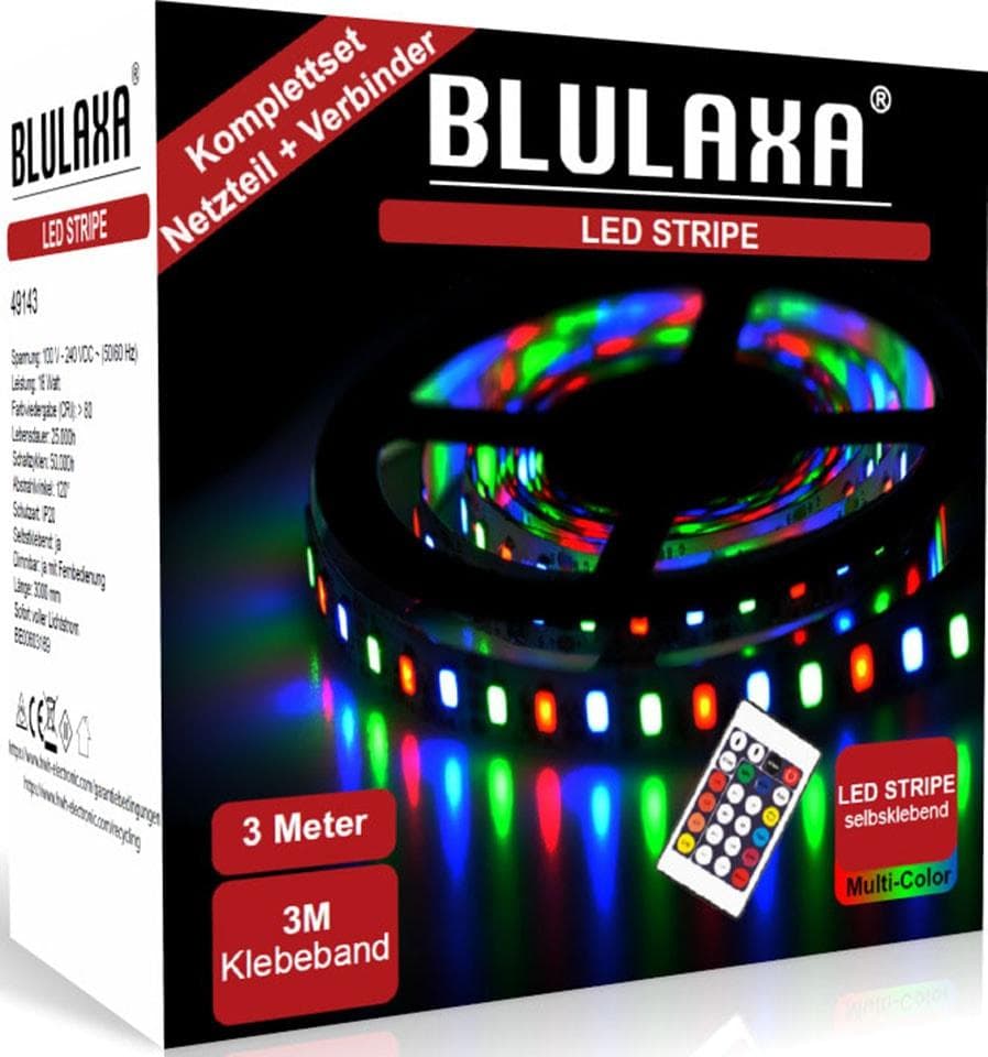 BLULAXA LED-Strip 49143 RGB 3m inkl. Fernbedienung
