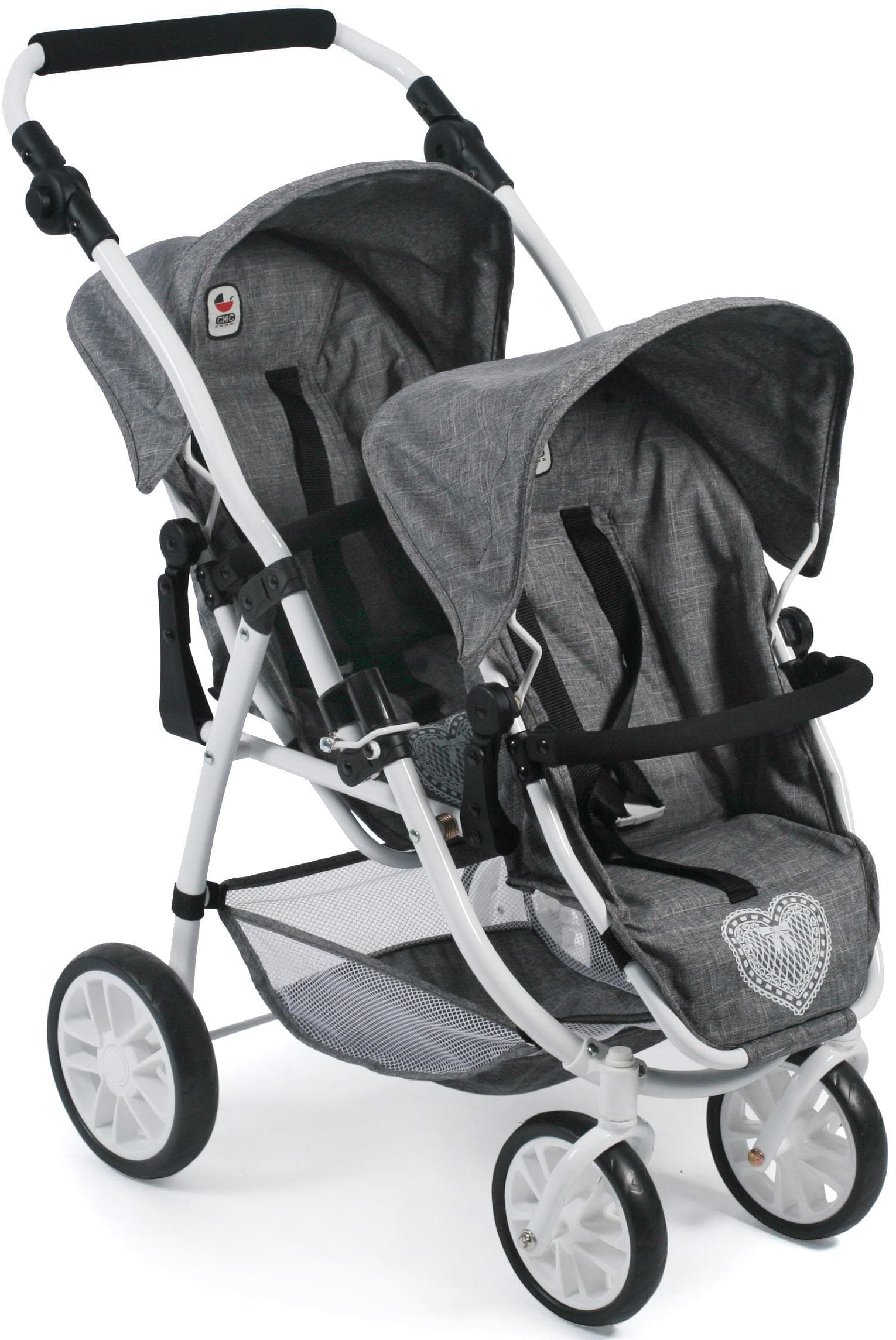 CHIC2000 Puppen-Zwillingsbuggy Vario Jeans Grey