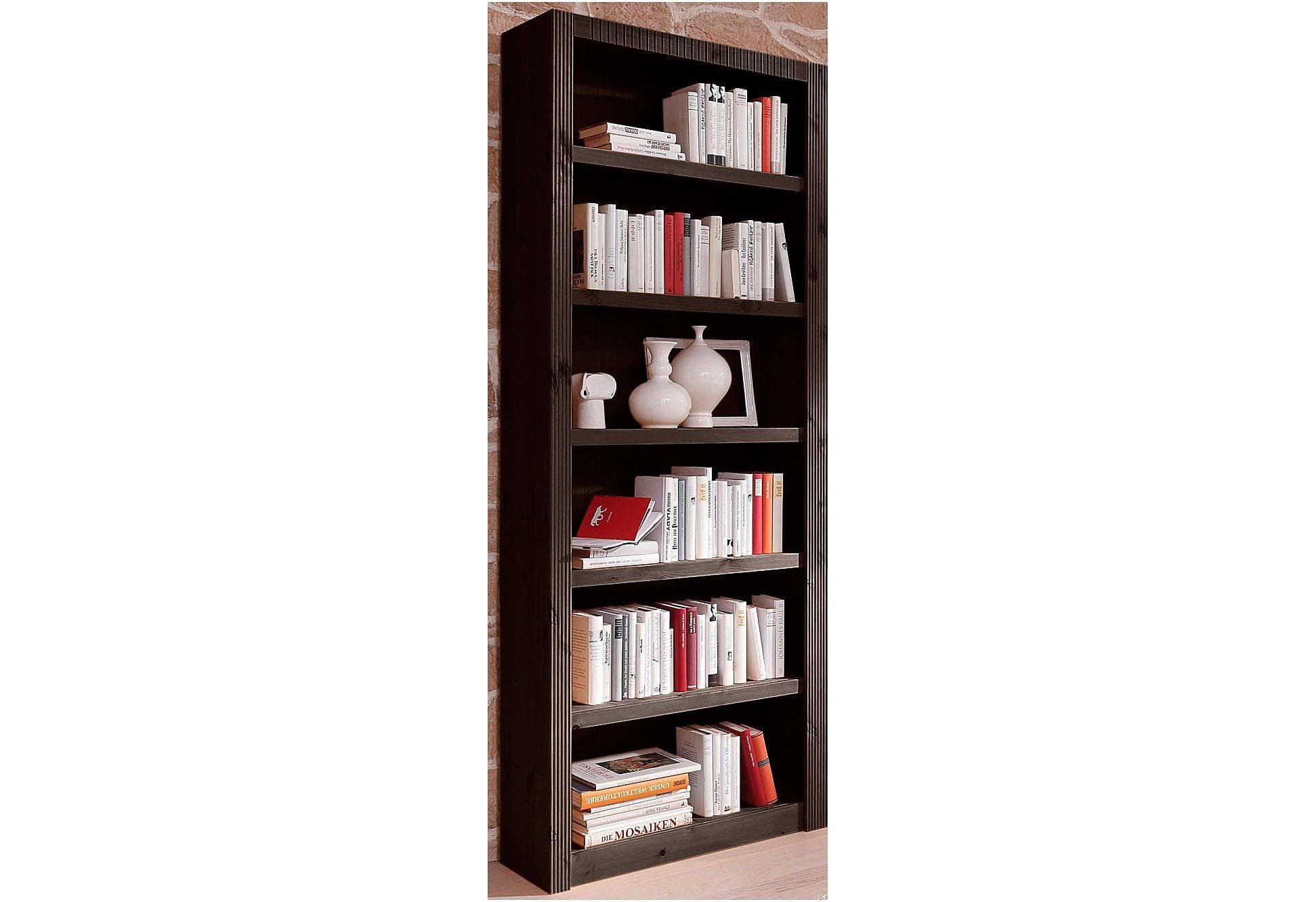 OTTO HOME Standregal Bergen Dunkelbraun Massivholz 5 Böden