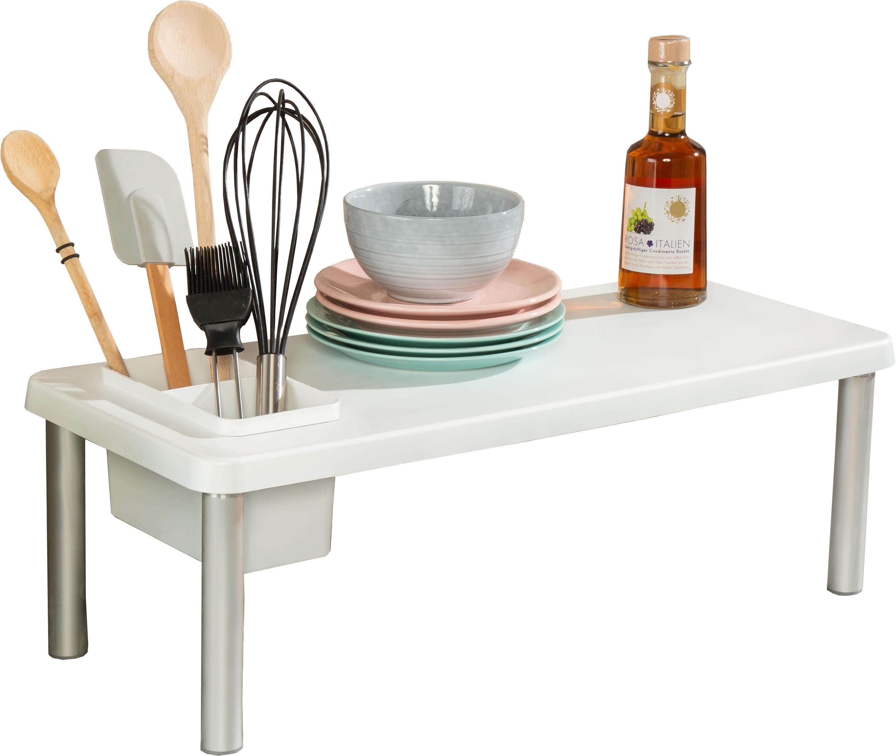 Ruco Küchenregal Silber mit Besteckkorb Aluminium