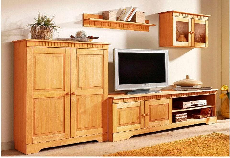 OTTO HOME Wohnwand Landhausstil Massivholz Beige