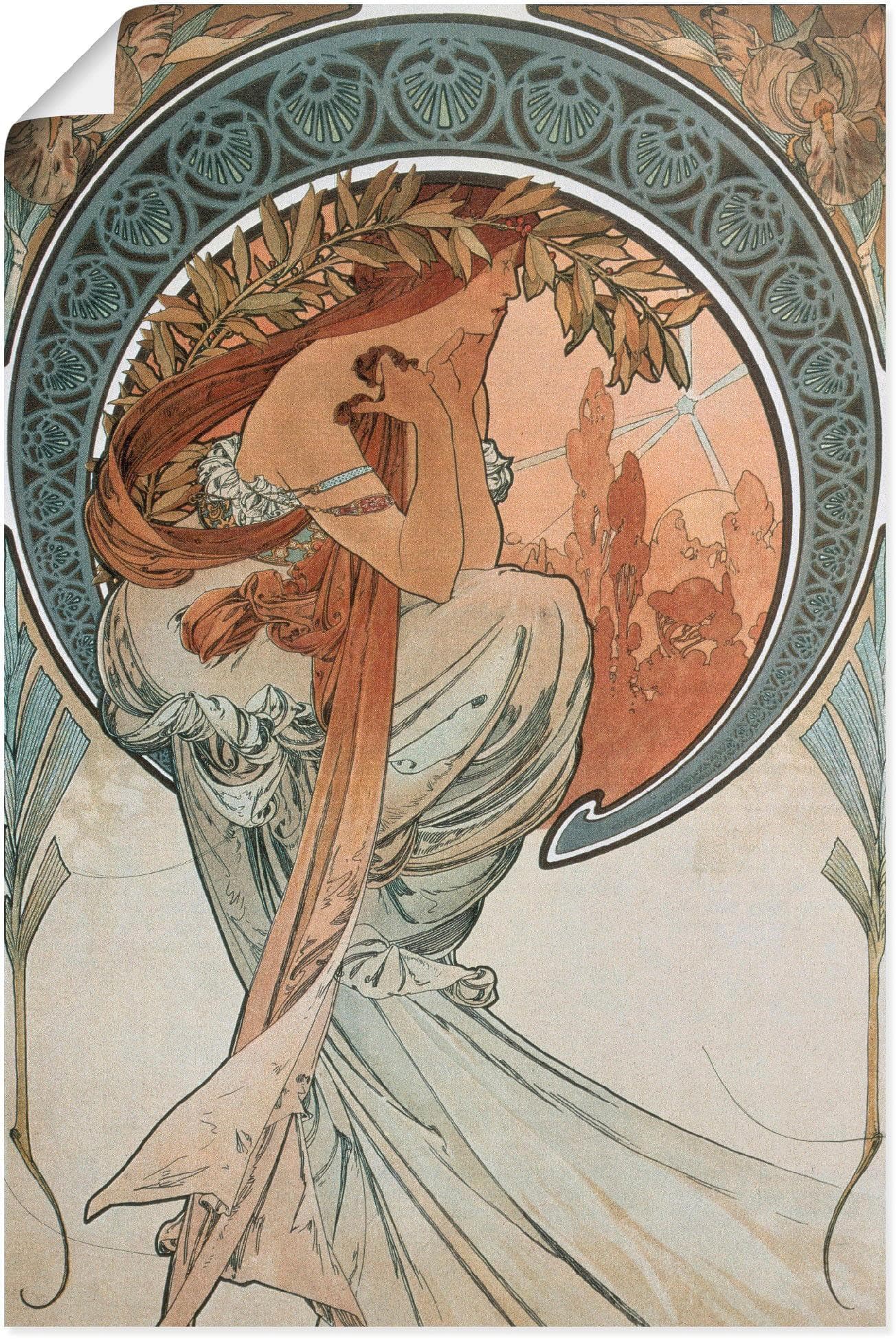 Artland Kunstdruck Vier Künste: Die Poesie. 1898 Orange
