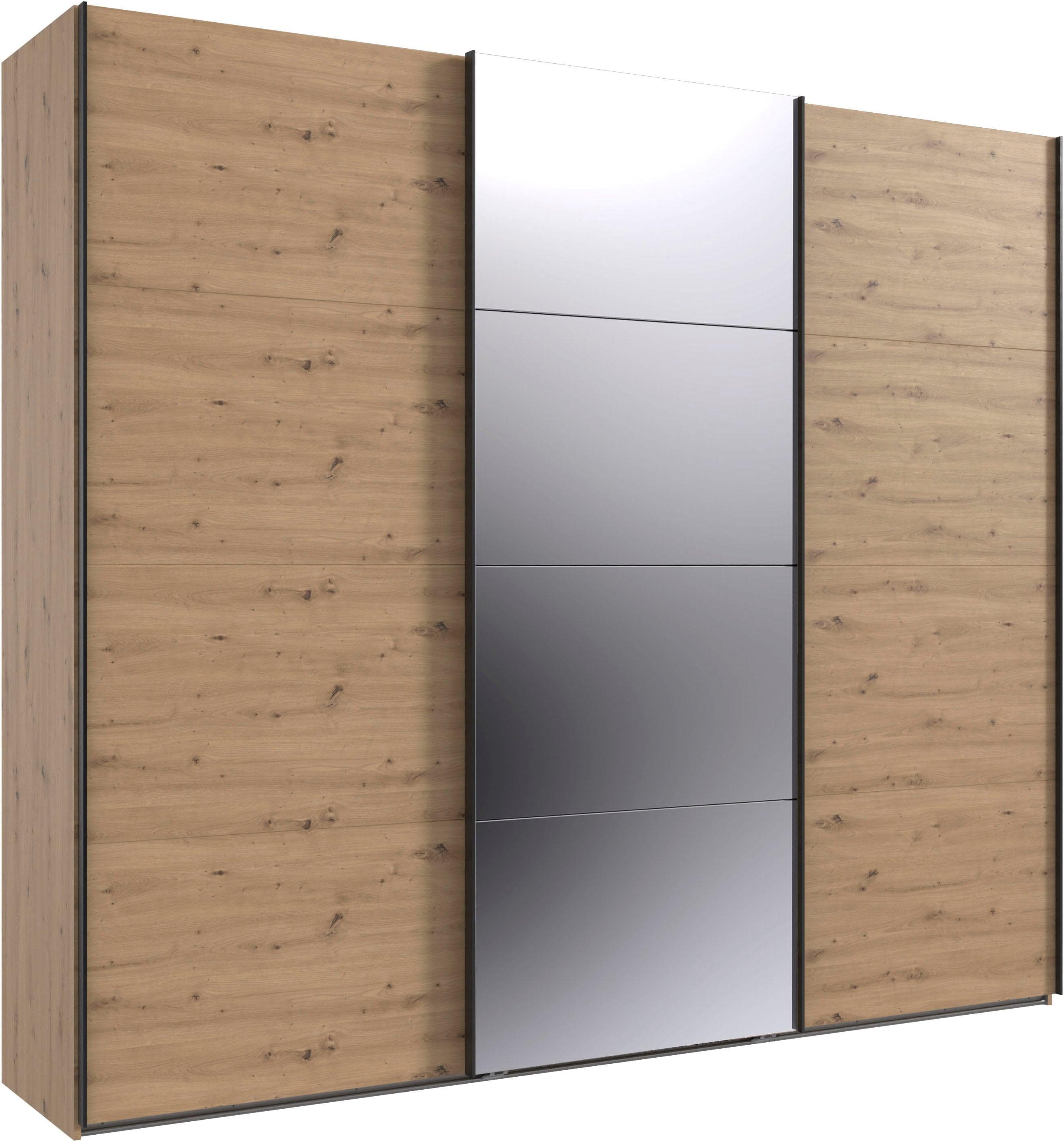 WIMEX Kleiderschrank Mugano 3-tlg. Schwarz Eiche Nachbildung