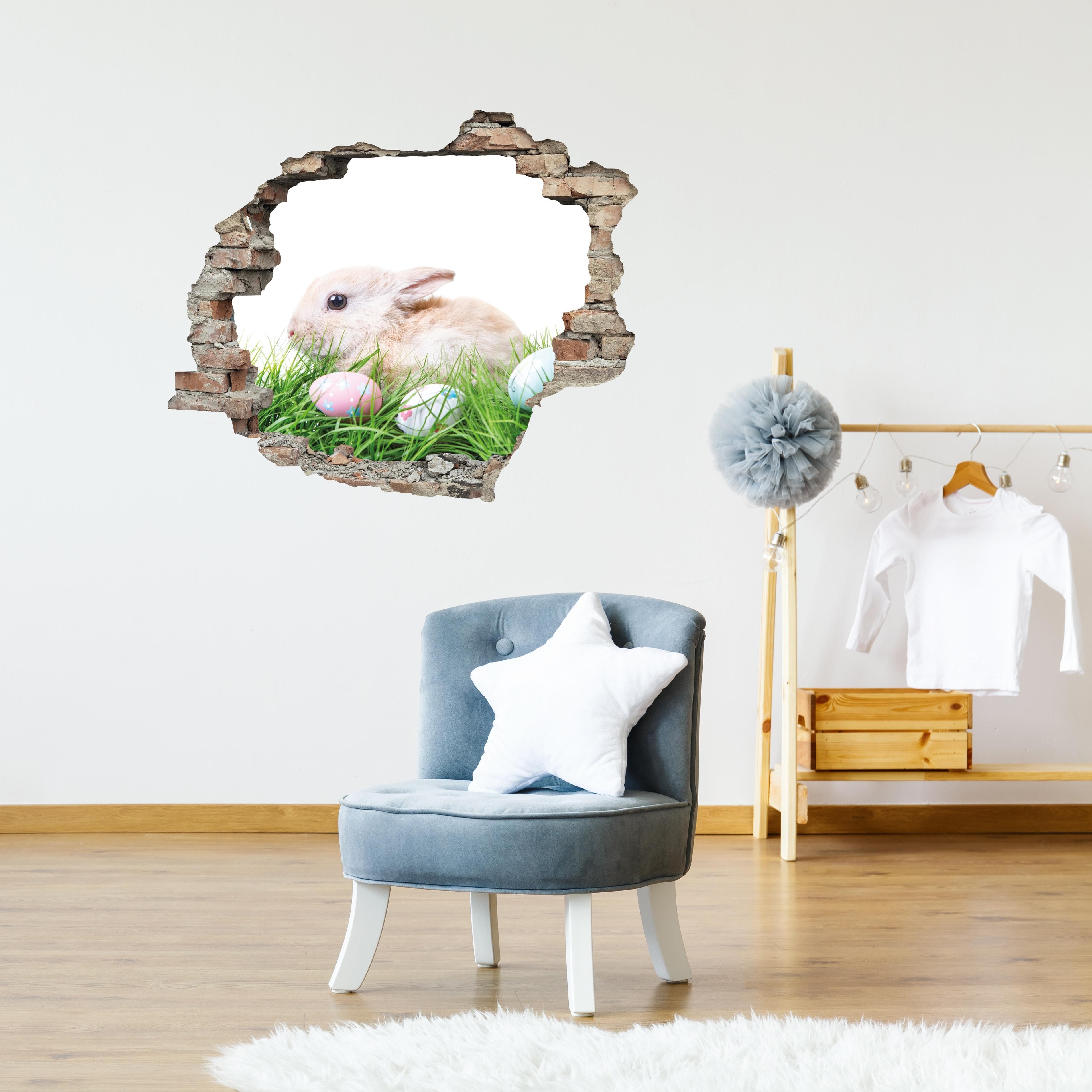 Buntes 3D Wandtattoo für Ostern