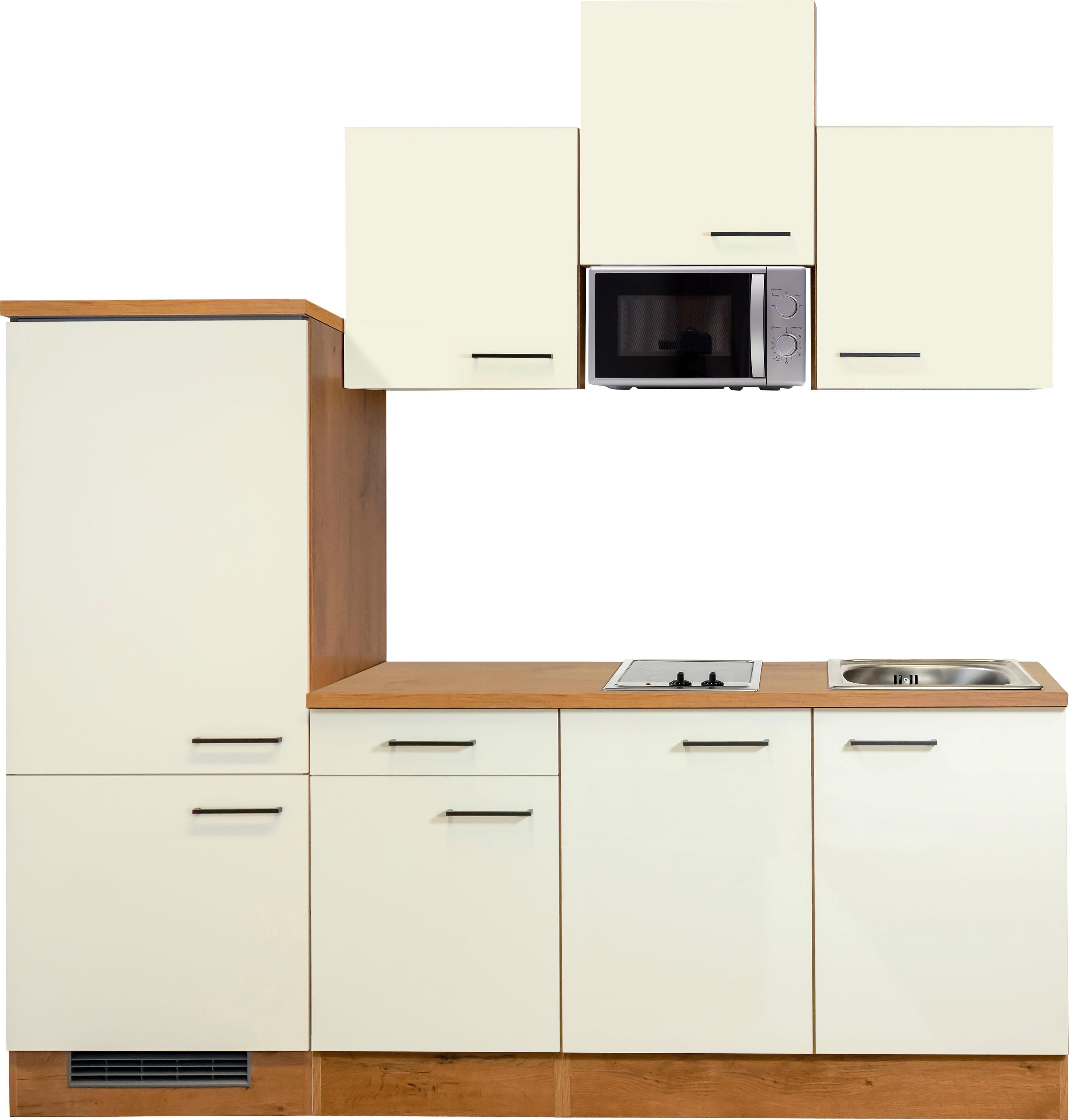 Küchenzeile FLEX-WELL Vintea Weiß Lancelot Oak