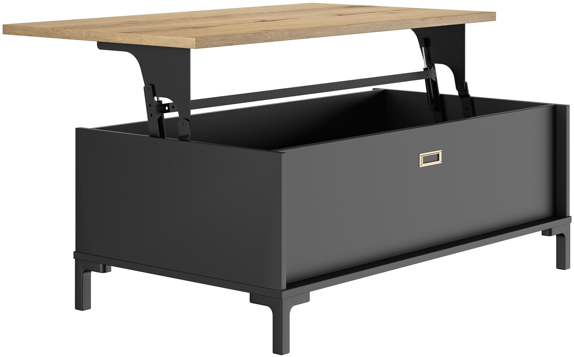 Couchtisch GAMI Eiche Helvezia Nachbildung Anthrazit Schwarz