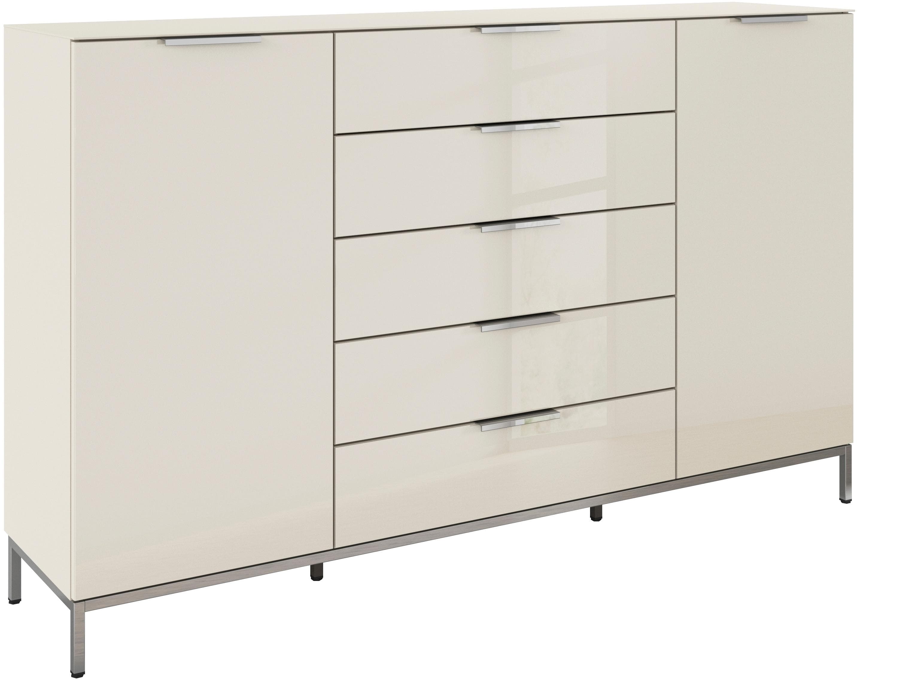 Rauch Schubkastenkommode Beige Glasfront
