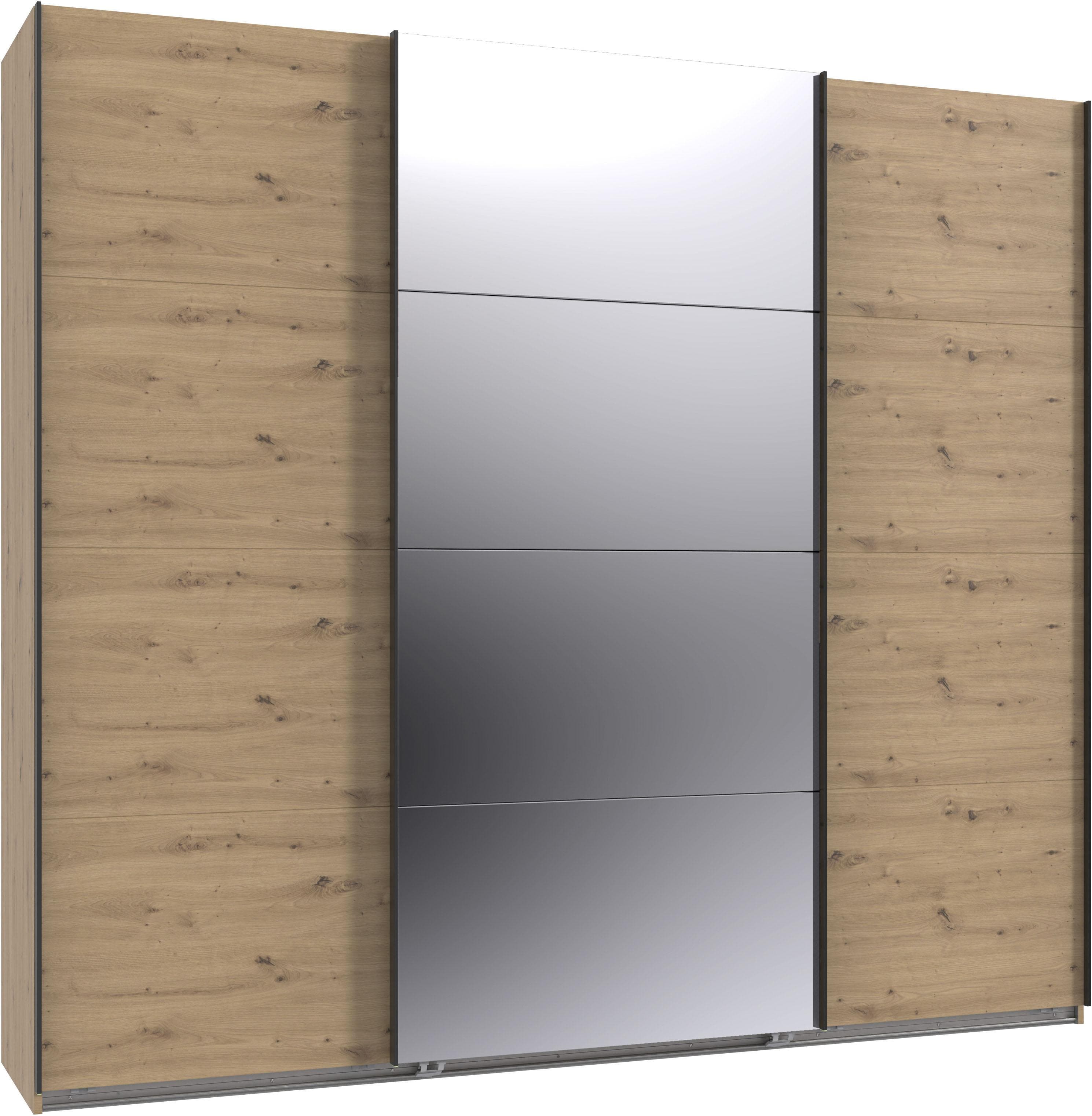 Wimex Schwebetürenschrank Mugano Braun/Schwarz mit Griffleisten