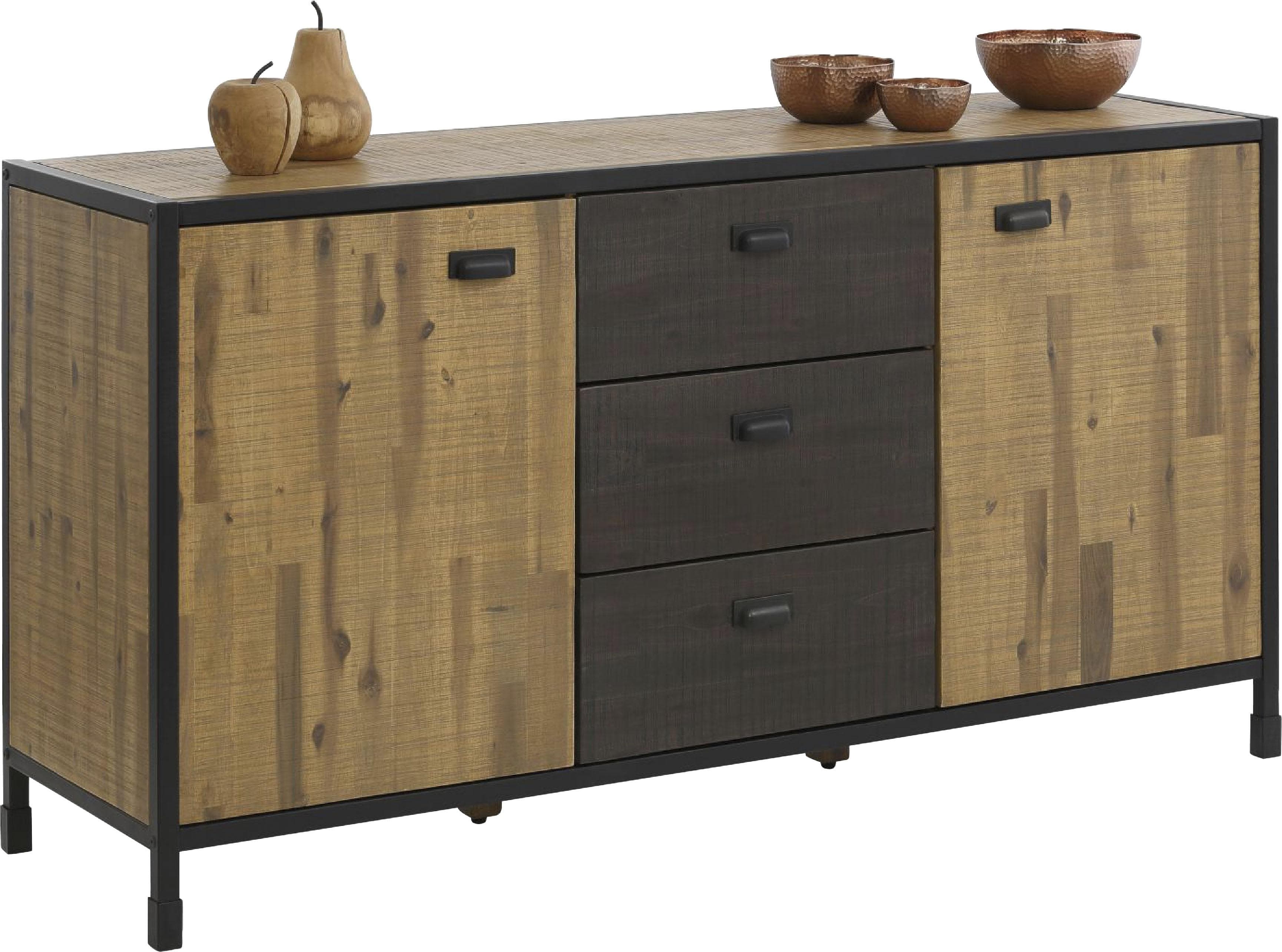 Sideboard HOME AFFAIRE Soho Industrial-Look Natur Schwarz