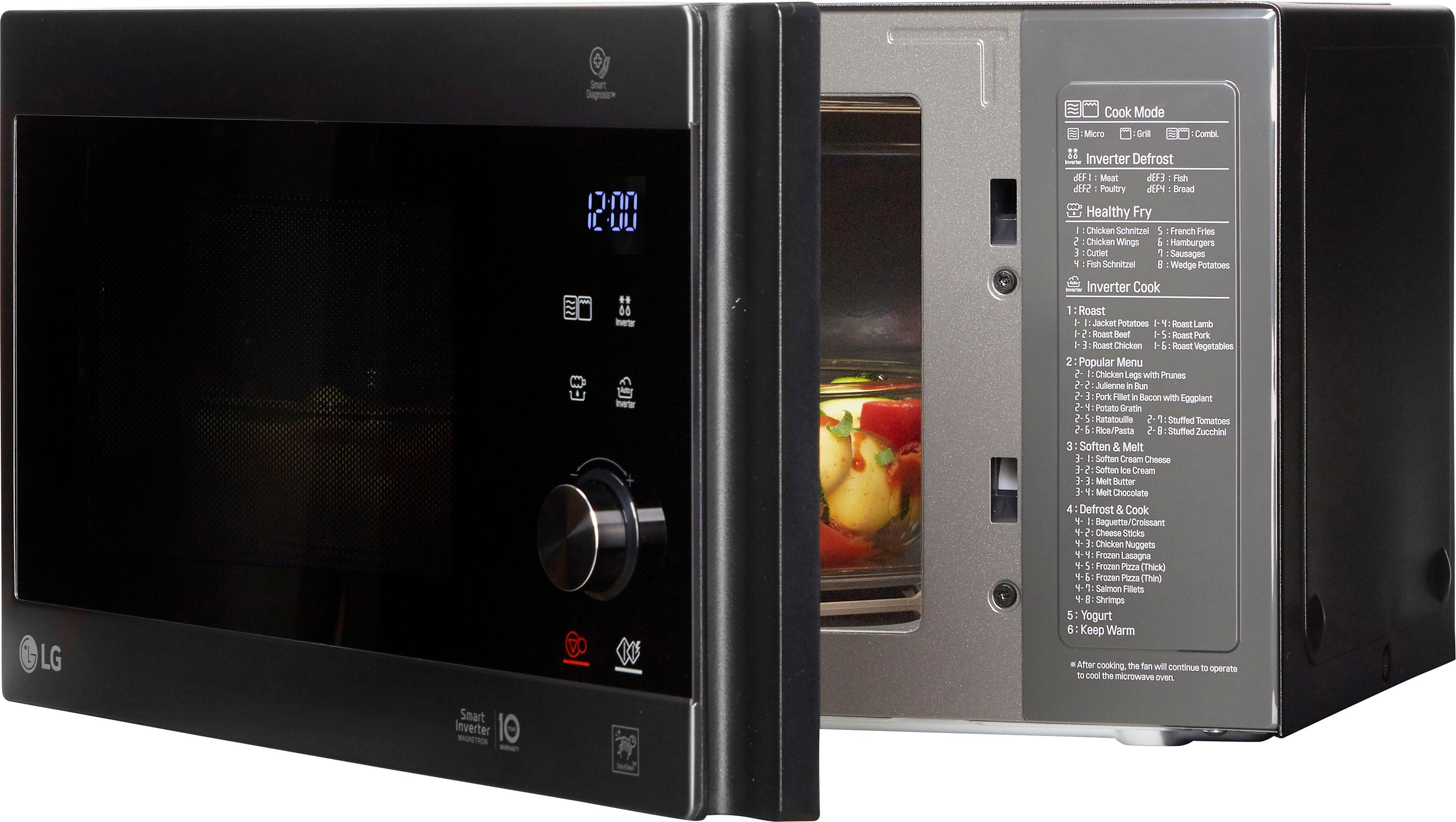 LG Mikrowelle MH 6565 CPB Matt Black Steel mit Glasfront