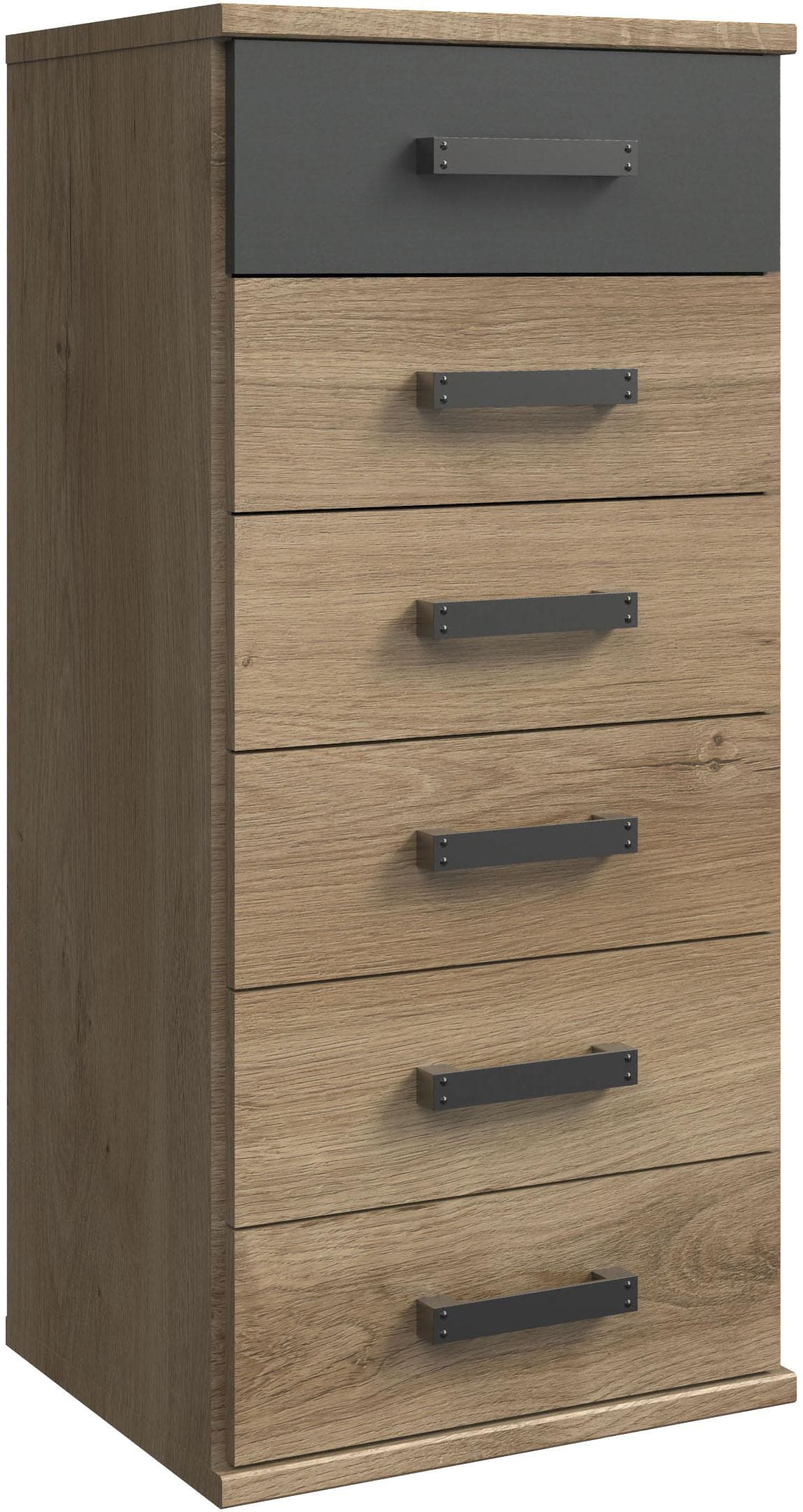 Wimex Cheston Kommode in Plankeneiche mit Graphitgriffen