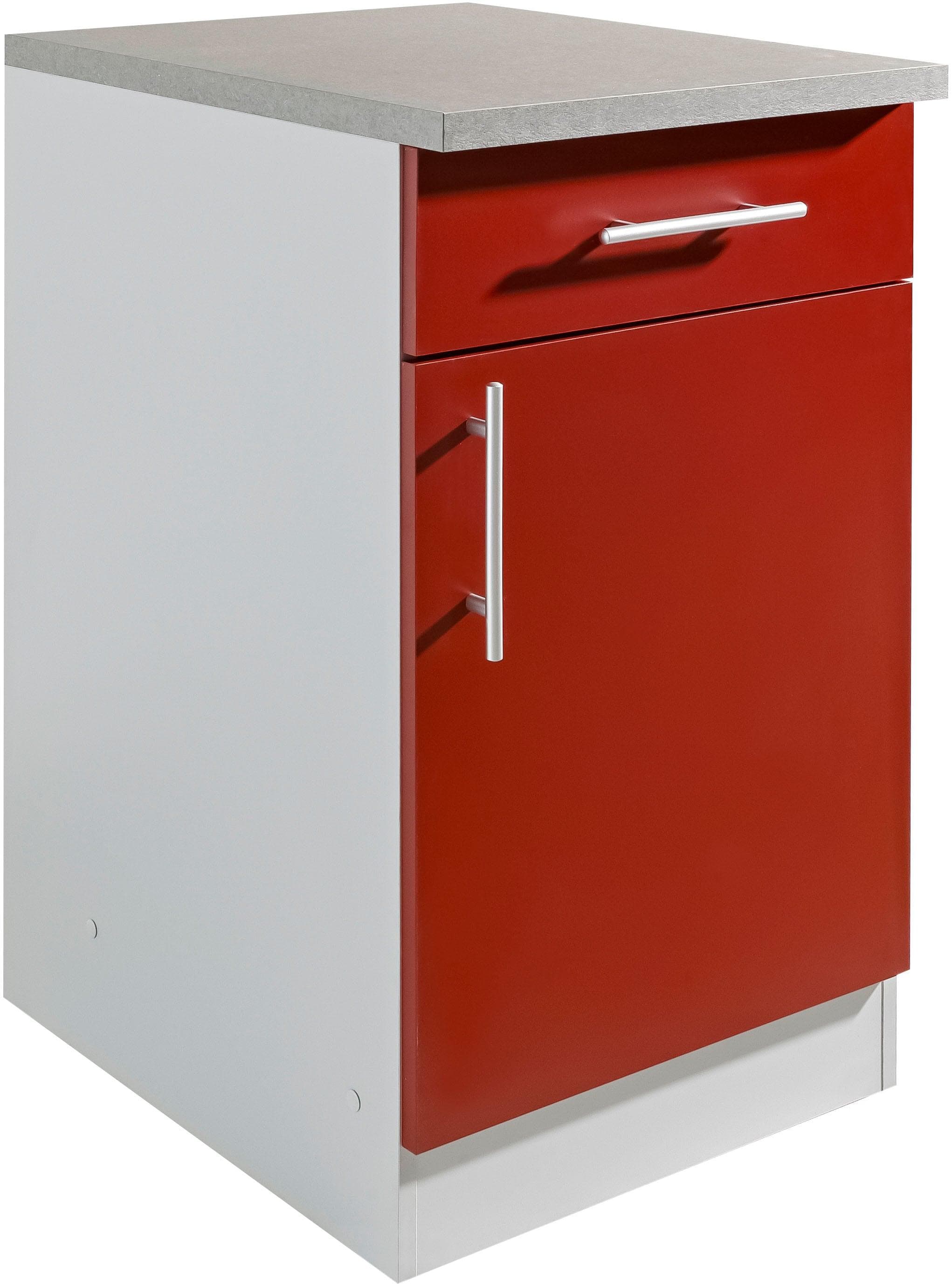 Wiho-Küchen Unterschrank Kiel 60cm Burgund Grau