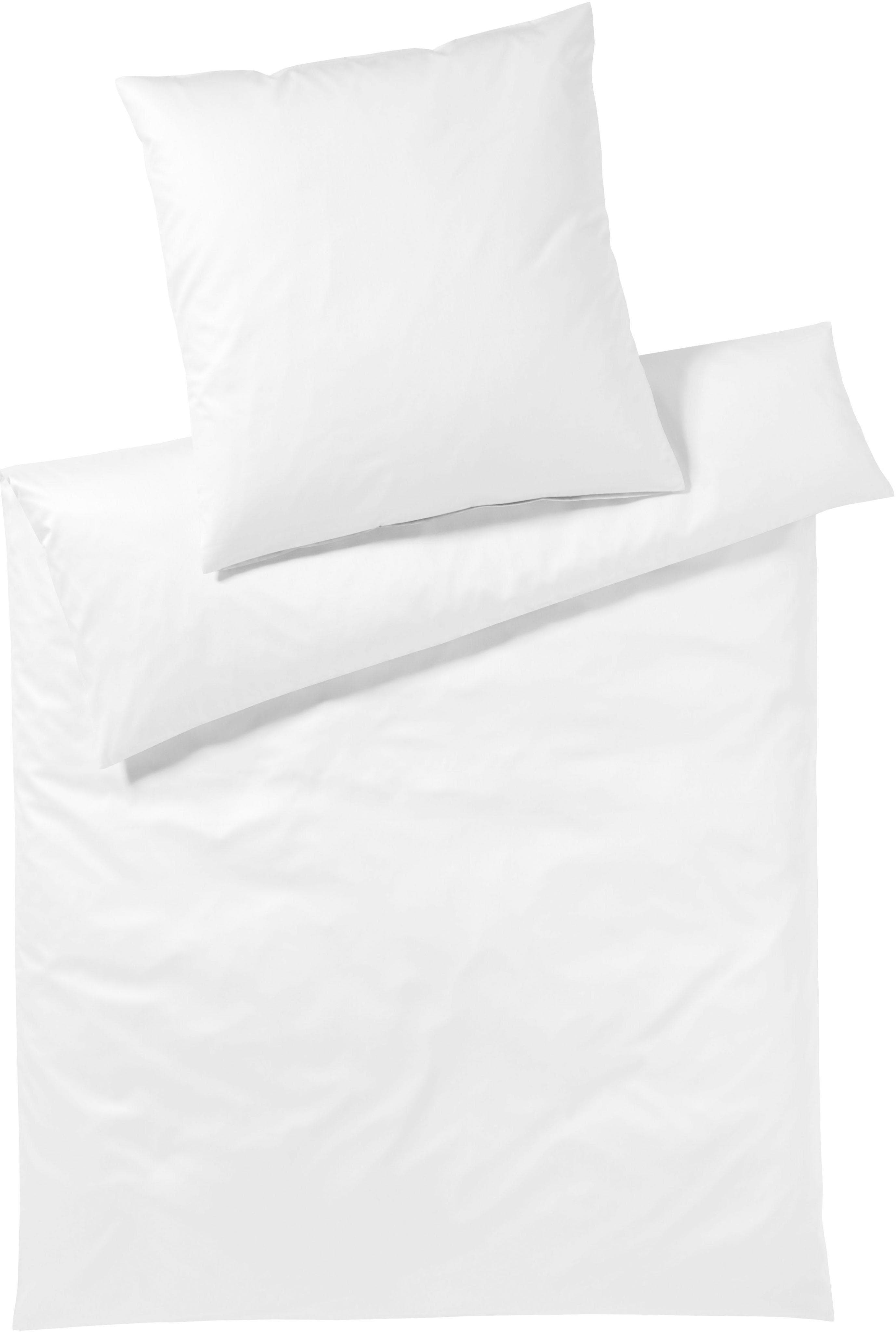 Elegante Bettwäsche Solid Jersey Weiß Mako-Satin 135x200cm