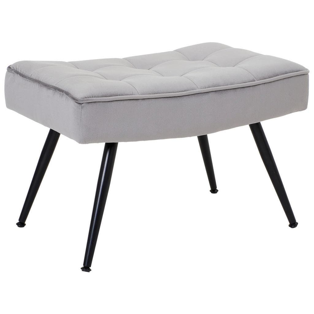 Xora Hocker Grau Schwarz Metall Textil
