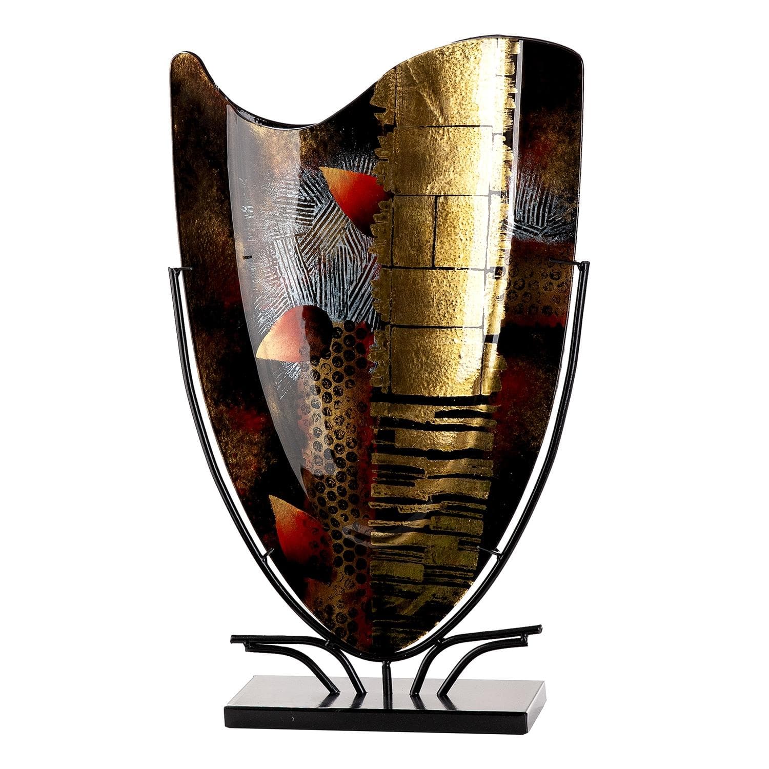 Bodenvase GILDE Dixion Schwarz Handbemalt