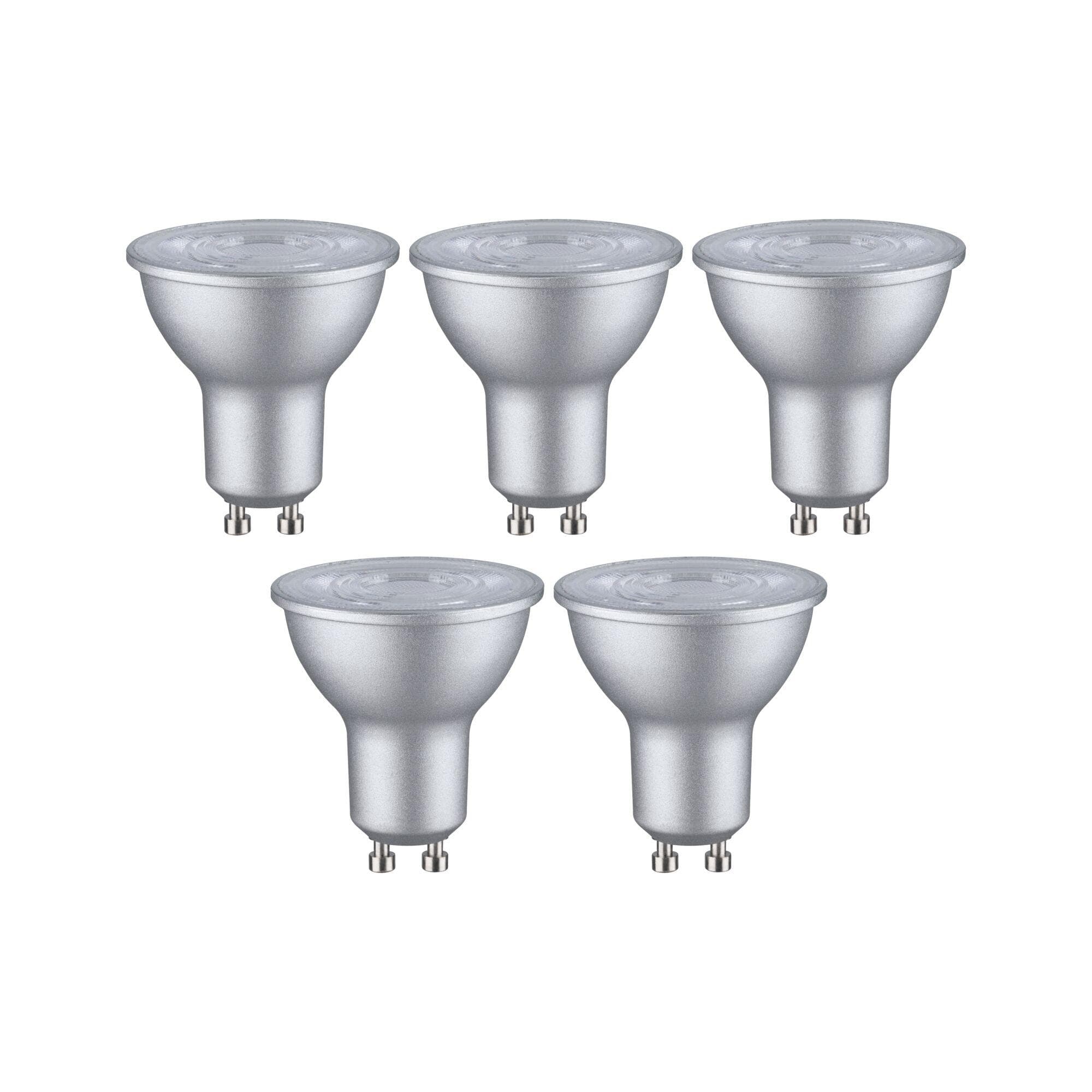 PAULMANN LED-Leuchtmittel 5er Pack 460lm 2700K 4,9W GU10 Chrom Matt