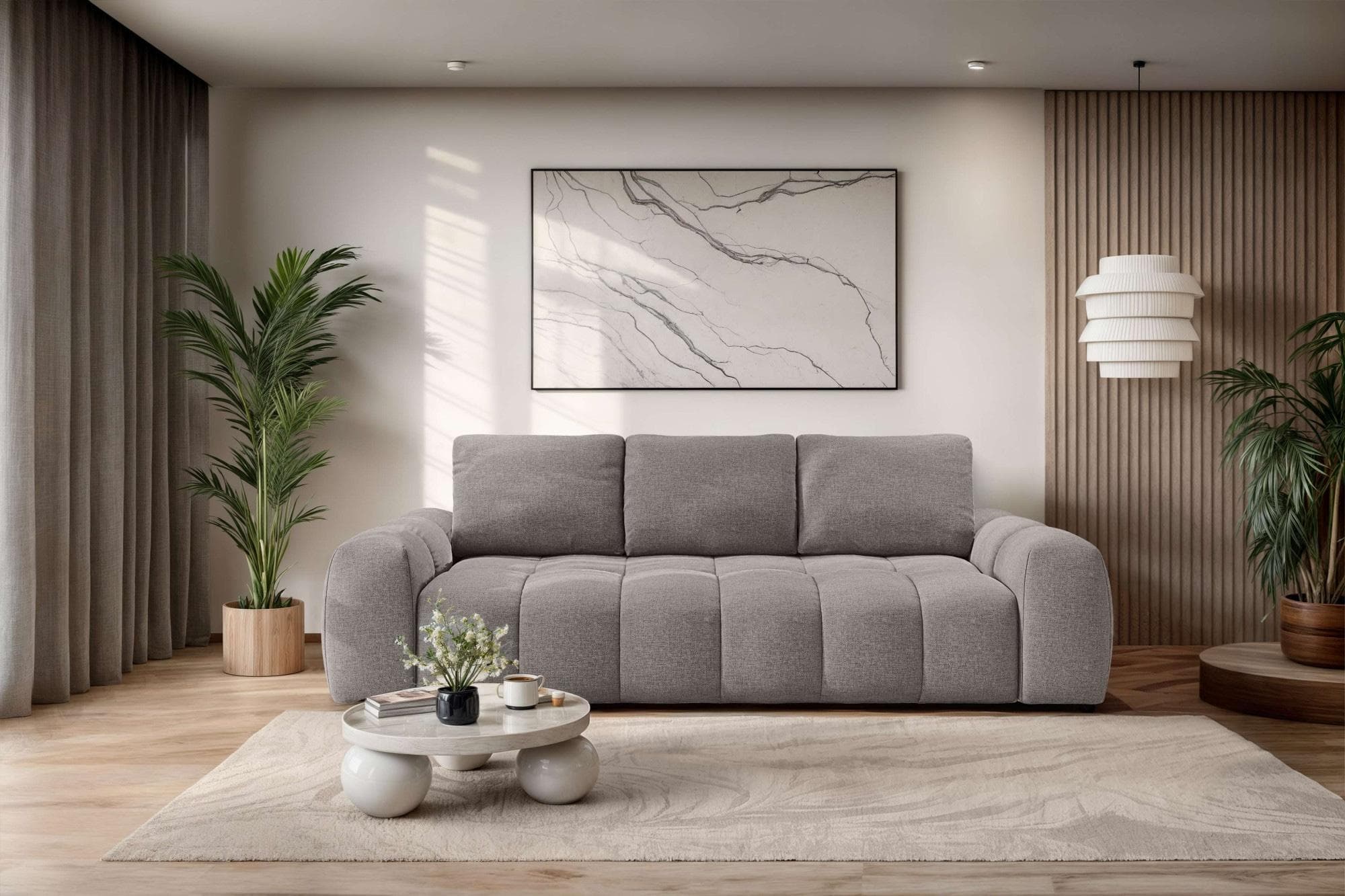 OTTO HOME AZITA 3-Sitzer Schlafsofa mit Bettkasten, taupe