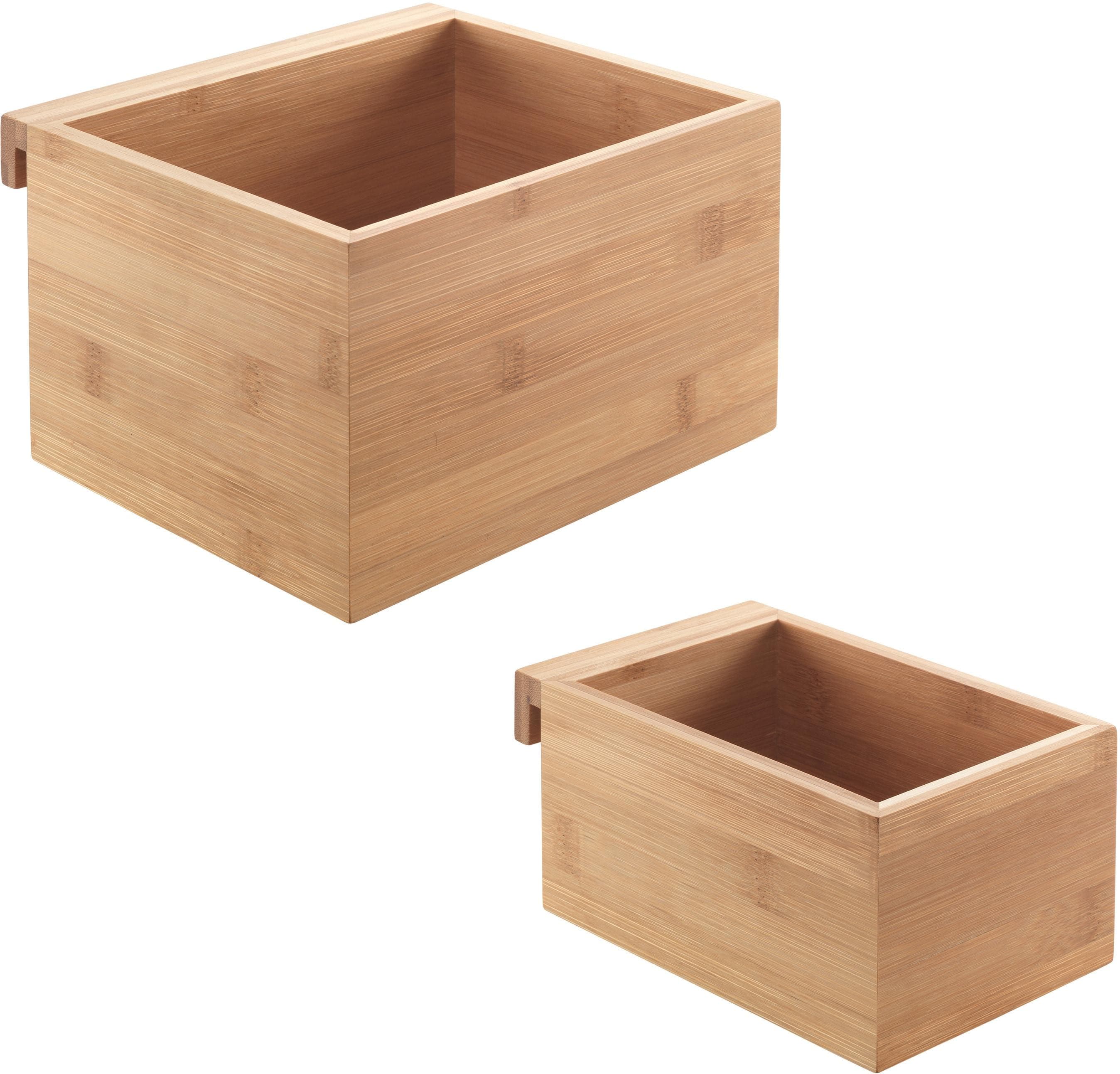 METALTEX Organizer Mural Line Braun Bambus Aufbewahrungsboxen Set