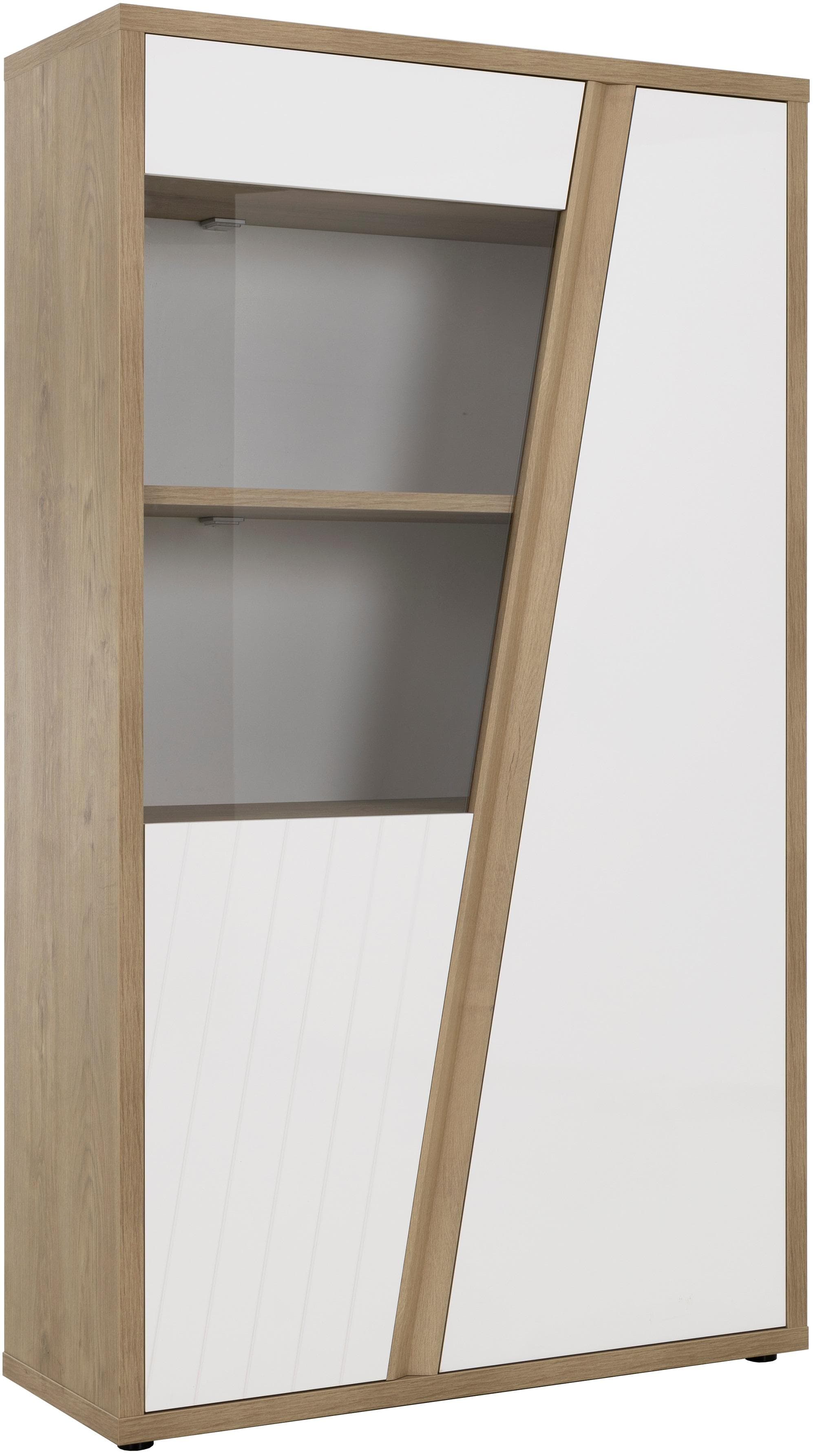 Highboard GAMI EPURA Weiß Eiche Nachbildung Hochglanz Sideboard