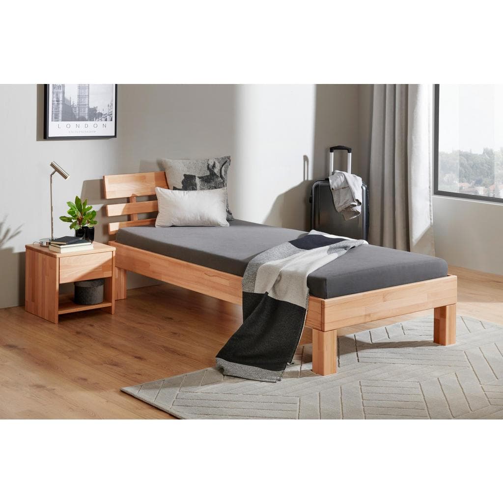Mid.you Bett Kernbuche Massiv 90x200 cm