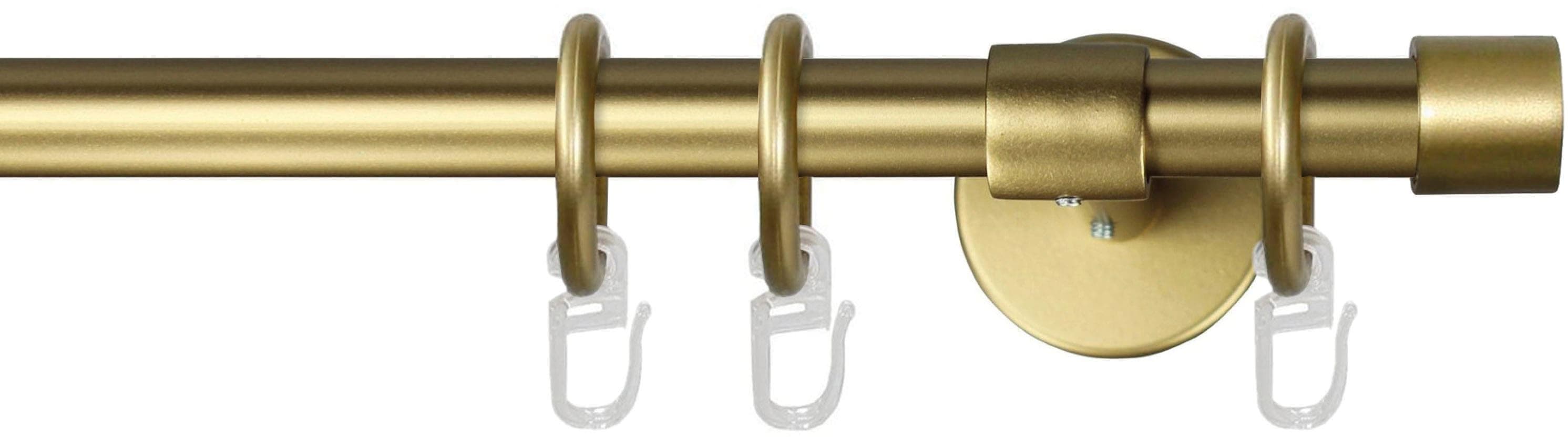 GARESA Gardinenstange RUSTIKA, Ø 16 mm, 1-läufig, Wunschmaßlänge, verschraubt, Metall, rustikale Vorhanggarnitur, verlängerbar, m. Ringe, Endkappe