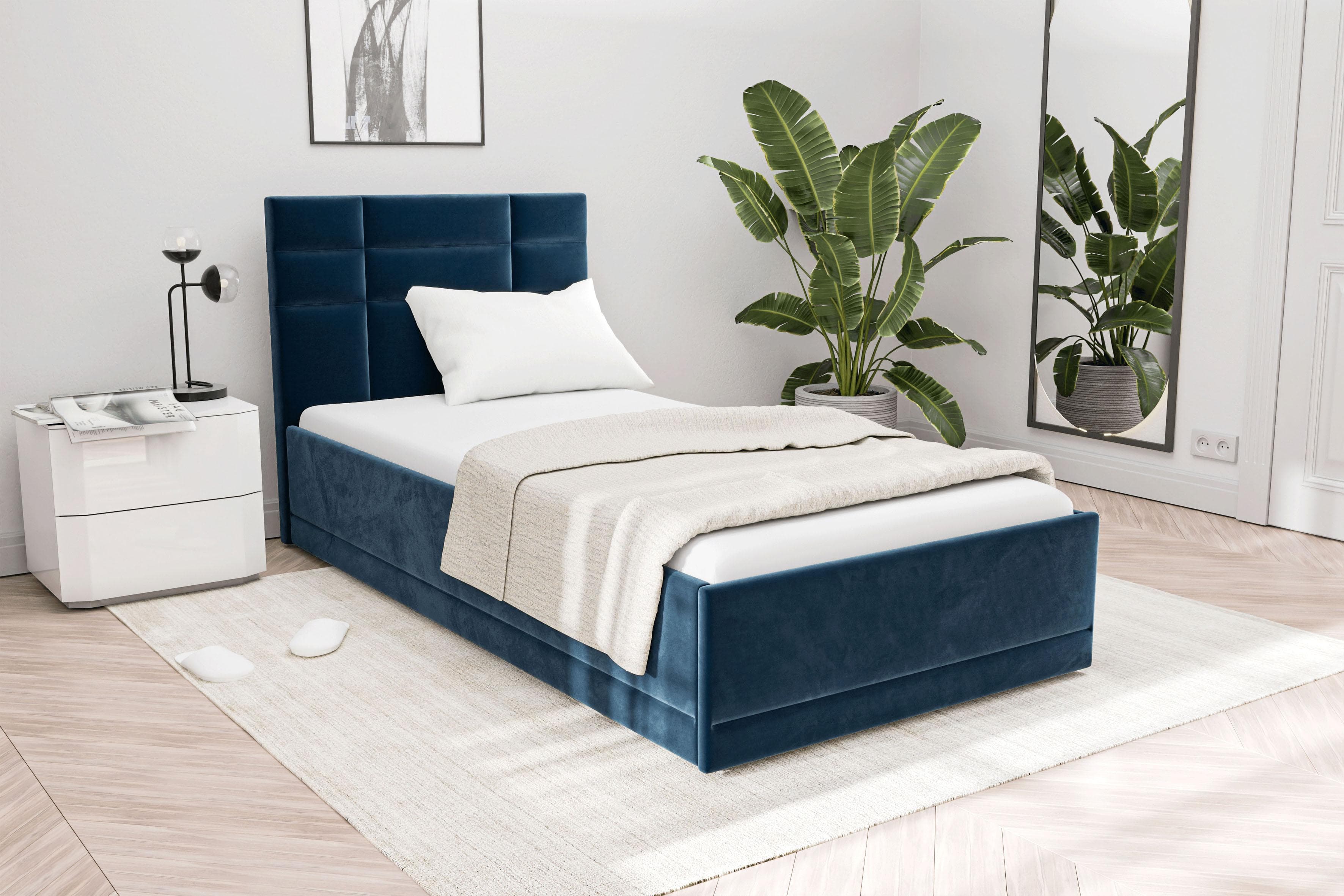 Polsterbett Prag - 3 Matratzenarten & Bettkastenoption