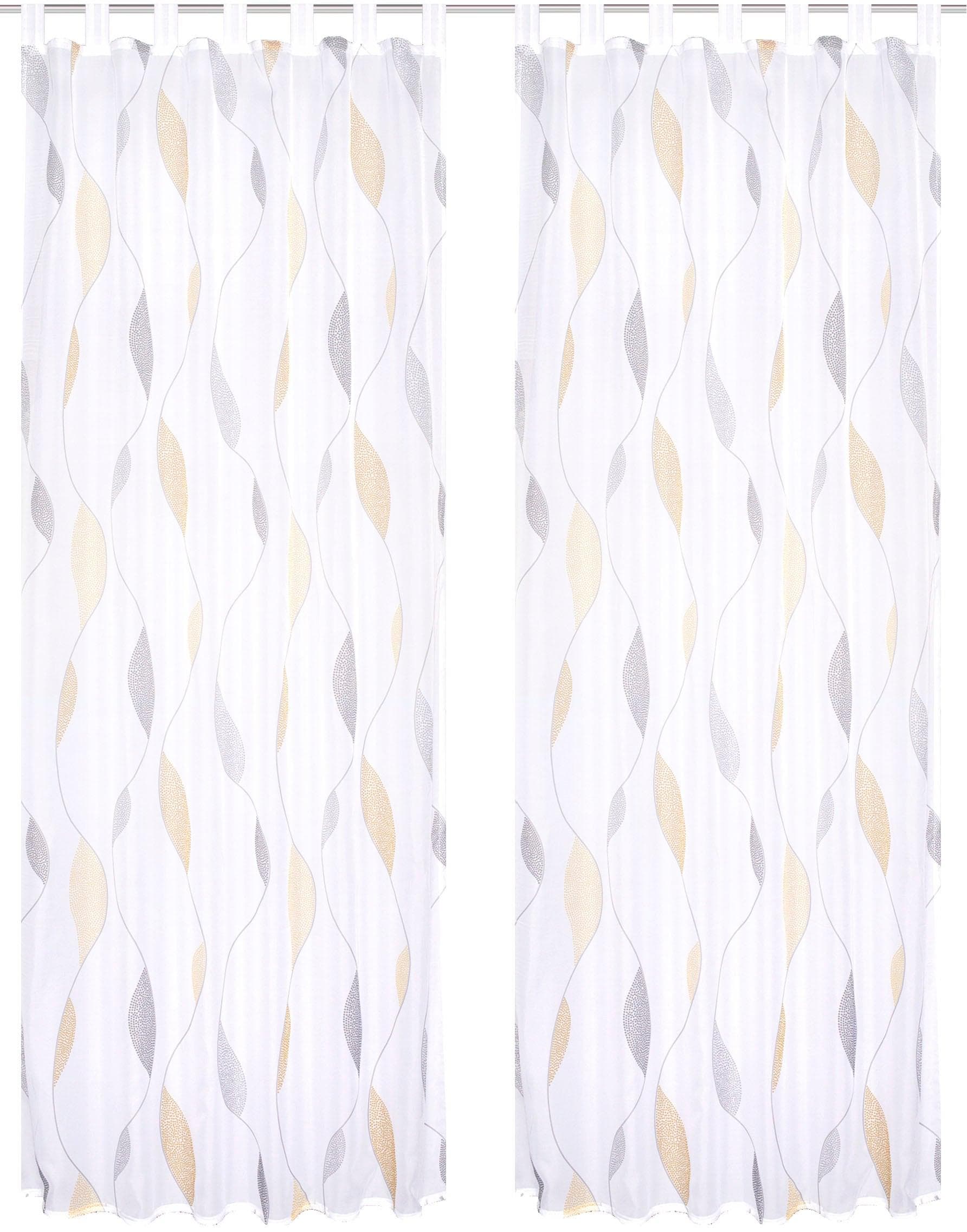 HOME WOHNIDEEN Vorhang Paolo 2Er Set Schlaufenschal 245 x 140 cm Gelb, (2 St), Kunstfaser, 2x Fertigschal inkl. 1x Bügelband Gelb