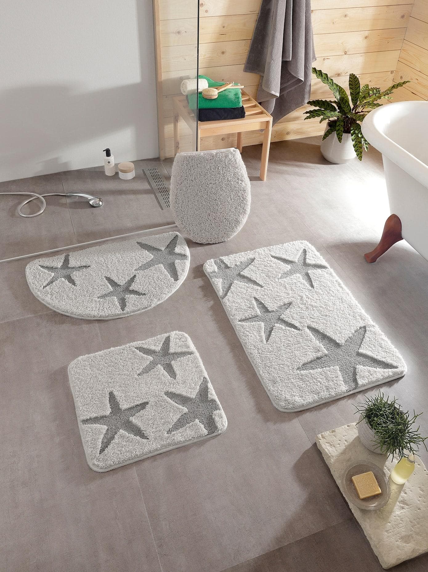Badematte Hagemann Hellgrau 60x90 cm