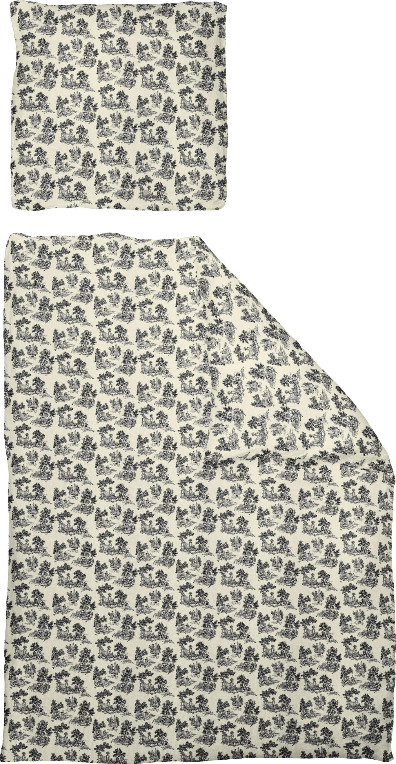 Bettwäsche ADAM Good Old Days Schwarz/Natur Bio-Baumwolle