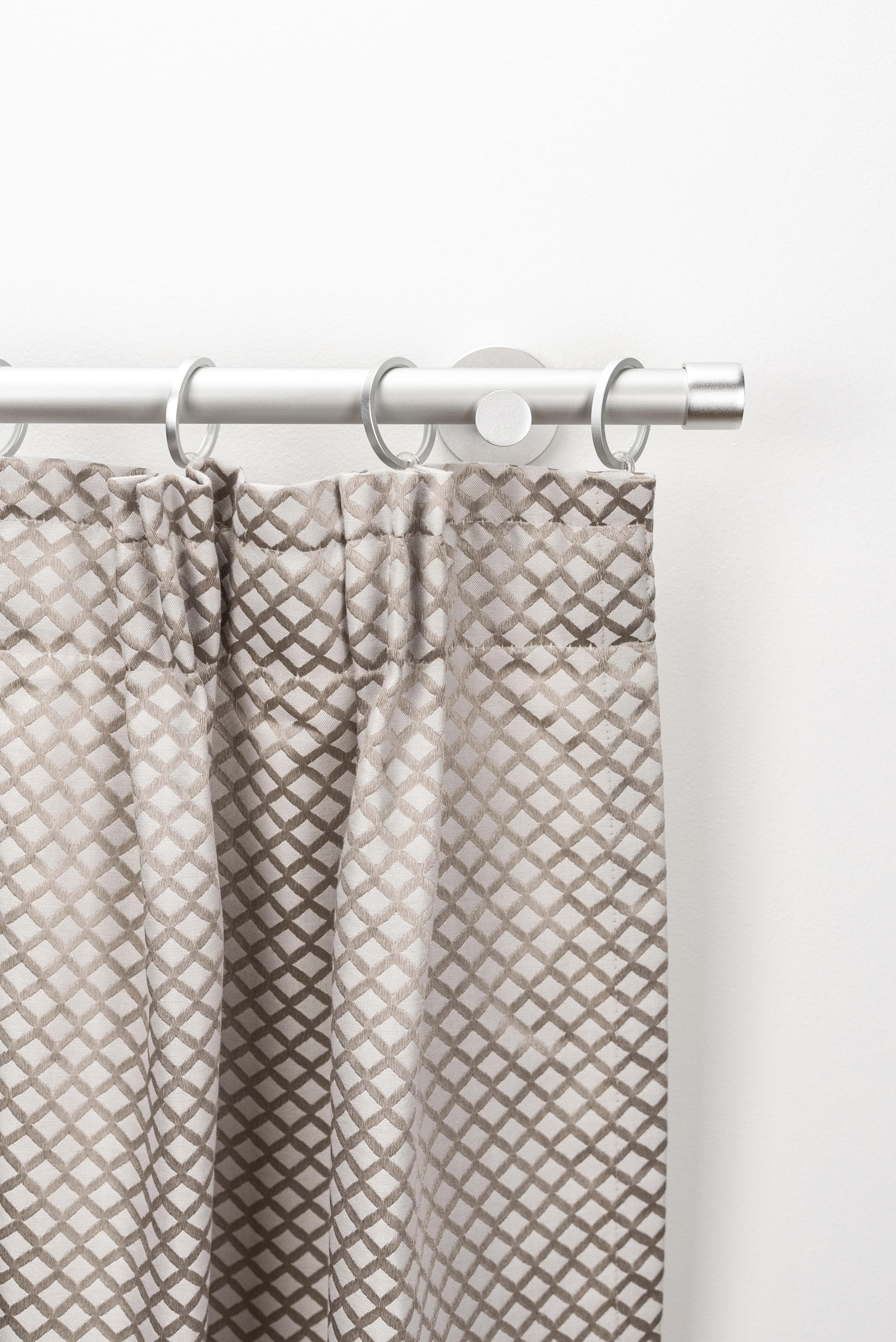 GARESA Gardinenstange EASY Aluminium Wandmontage Verlängerbar mit Ringen