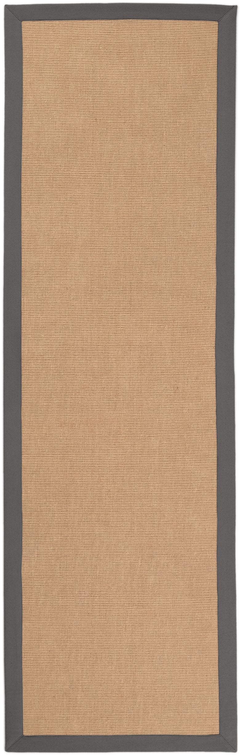 CarpetFine Sisalteppich Grau Handgewebt Mit Bordüre