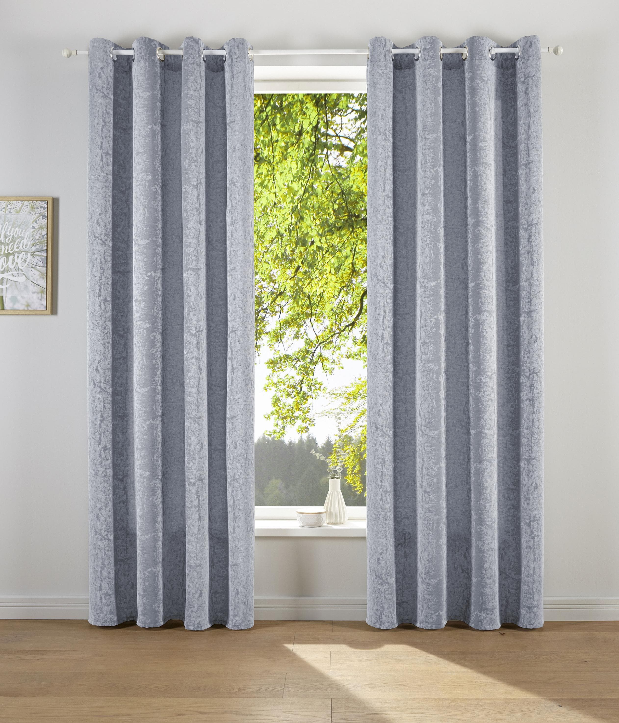 Vorhang LESKA Grau Jacquard Polyacryl Polyester LeGer Home by Lena Gercke